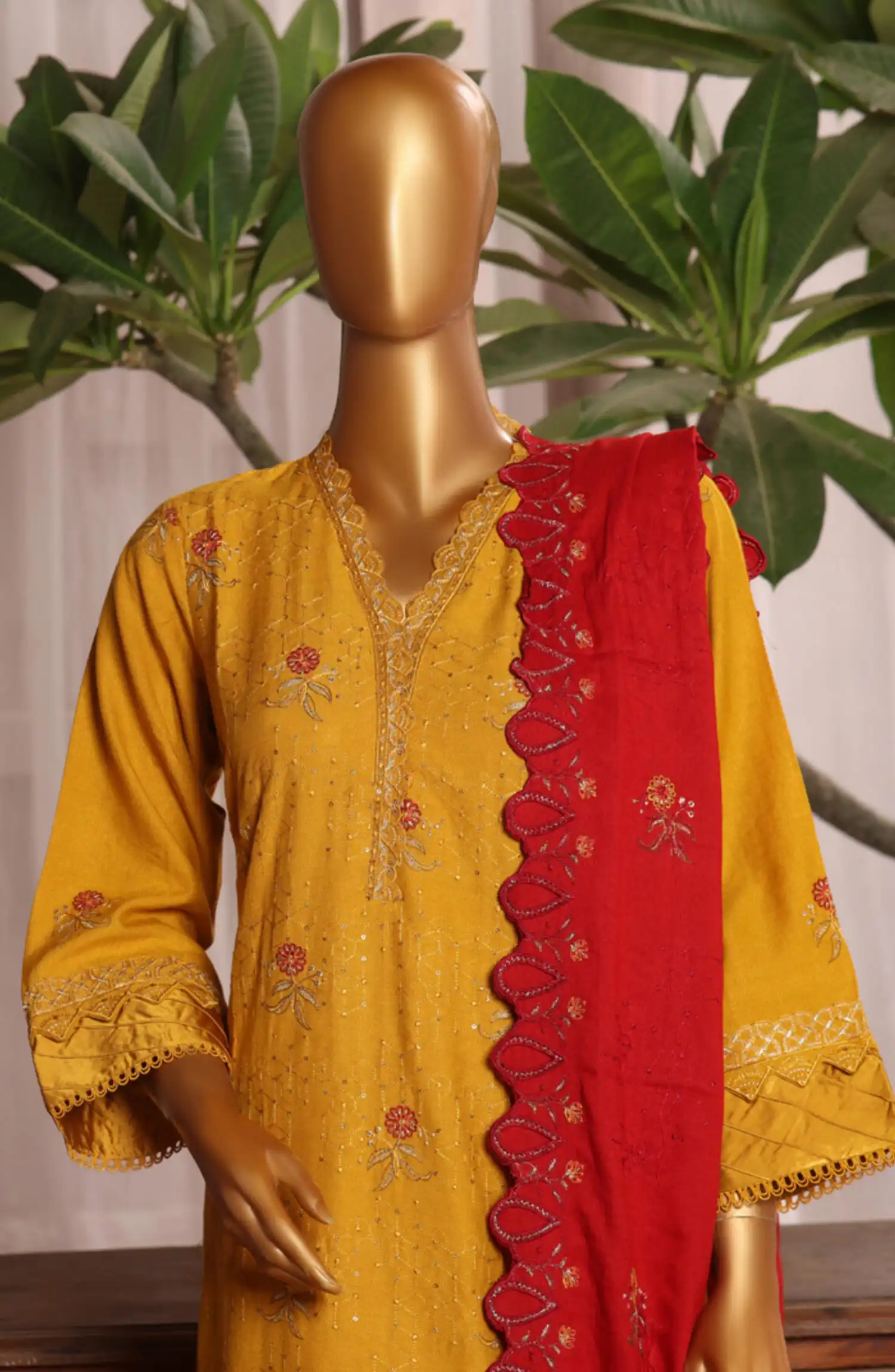 Bin Saeed Luxury Stitched Embroidered 3 Pc Karandi Collection Vol 02 - Design 02