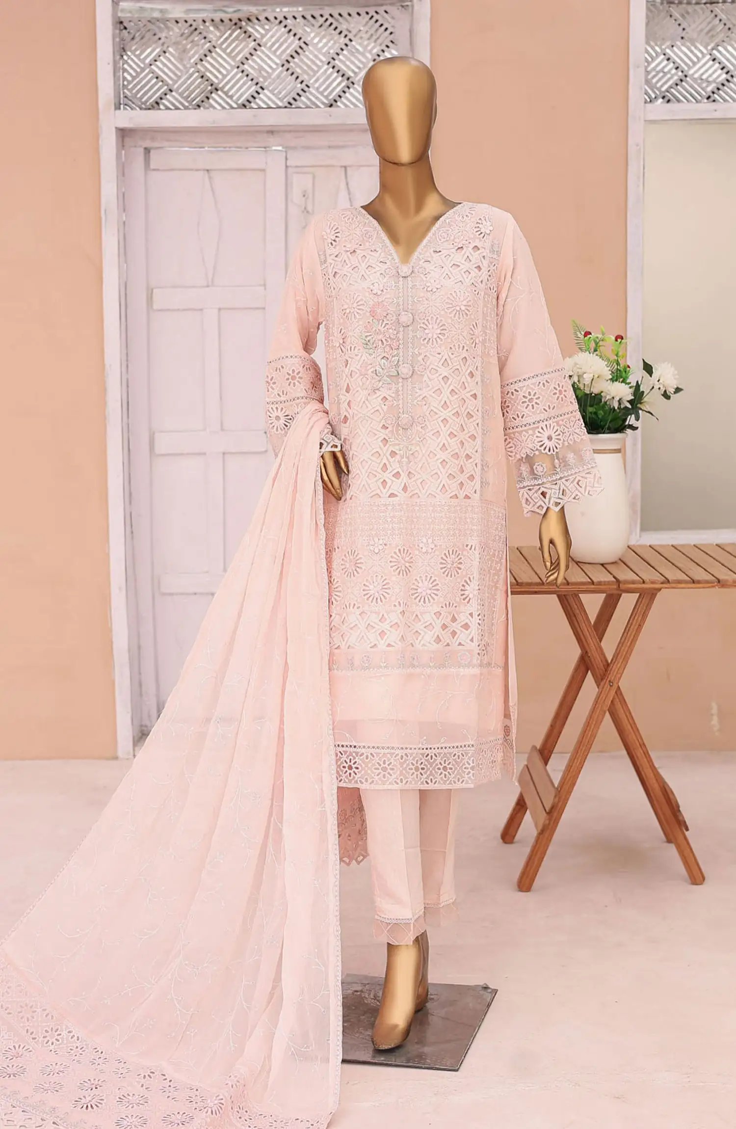 Bin Saeed Gira Chiffon Embroidered Collection Vol 02 - Design 02