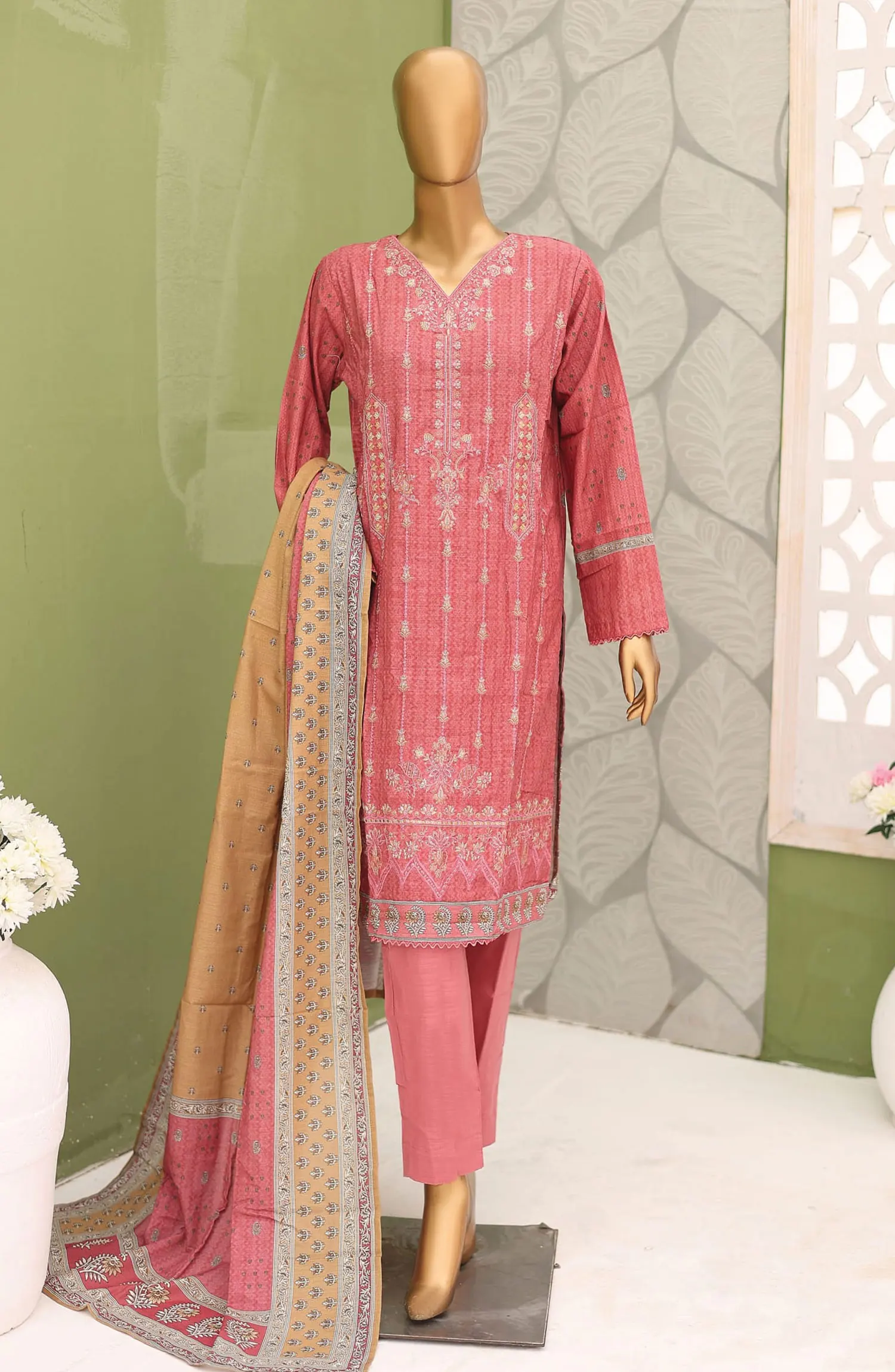 Bin Saeed Khaddar Winter Embroidered Collection - Design 03