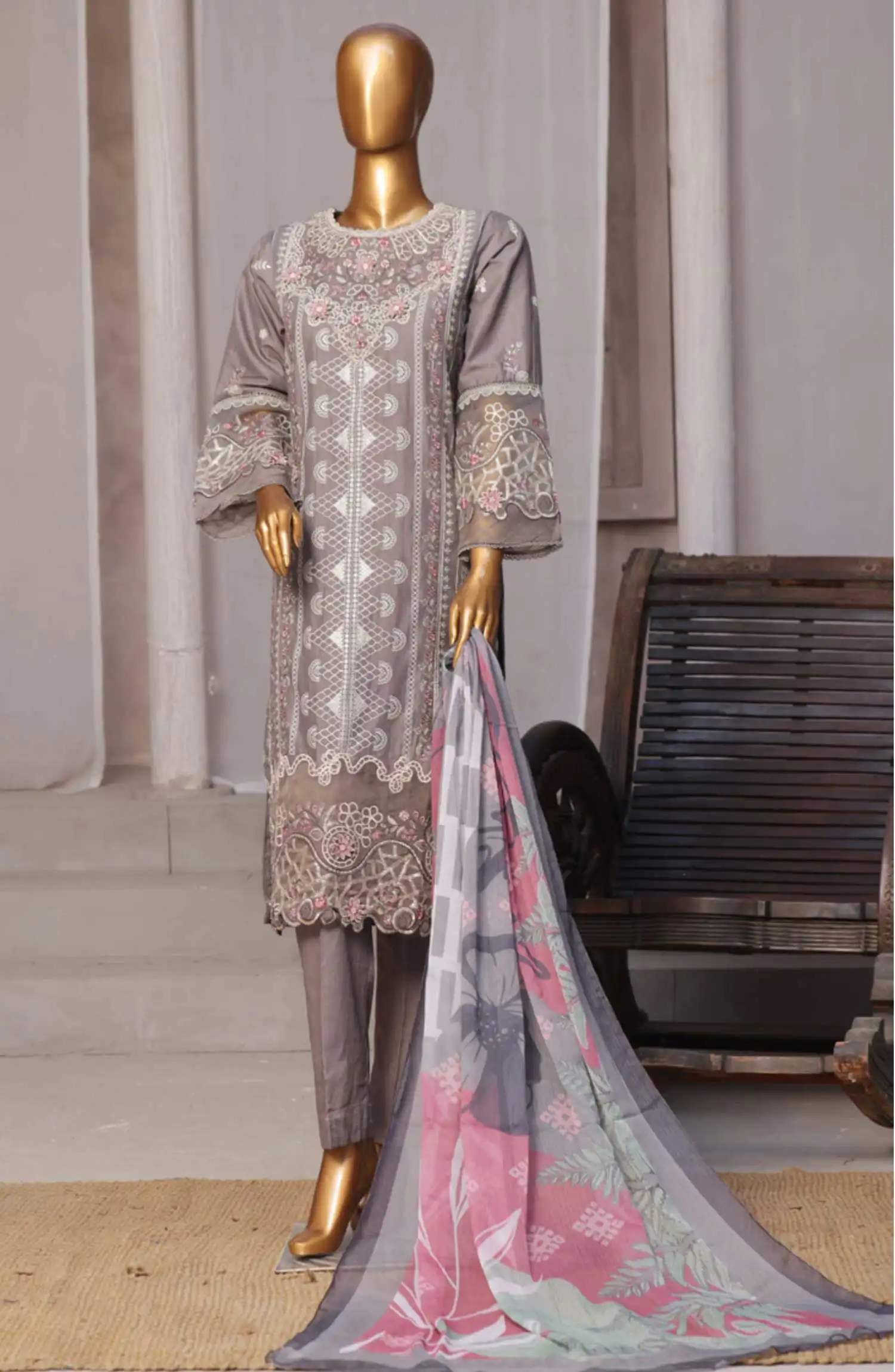 Bin Saeed Luxury RTW Embroidered Cotton Collection Vol 05 - Design 03