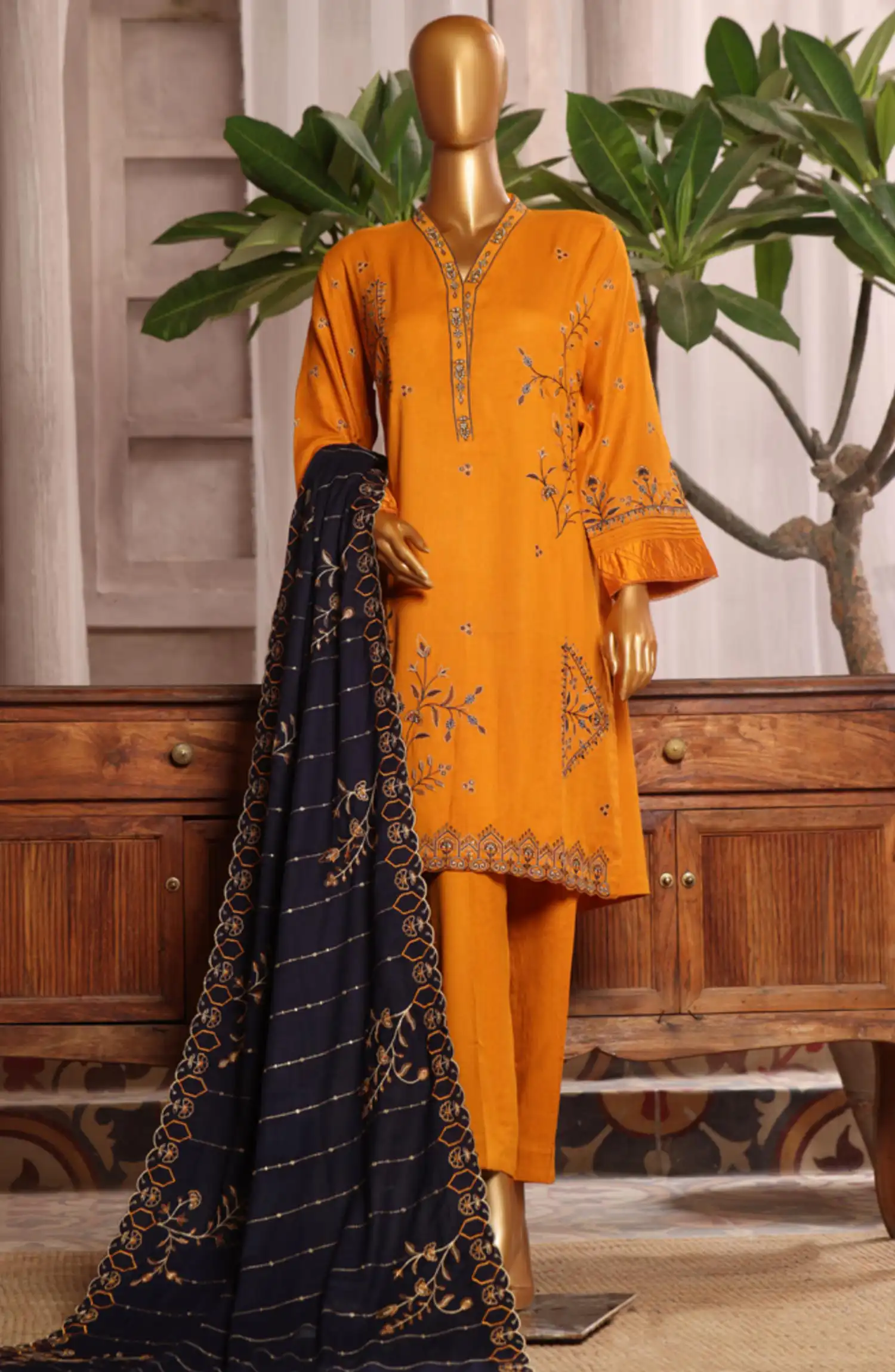 Bin Saeed Luxury Stitched Embroidered 3 Pc Karandi Collection Vol 02 - Design 05