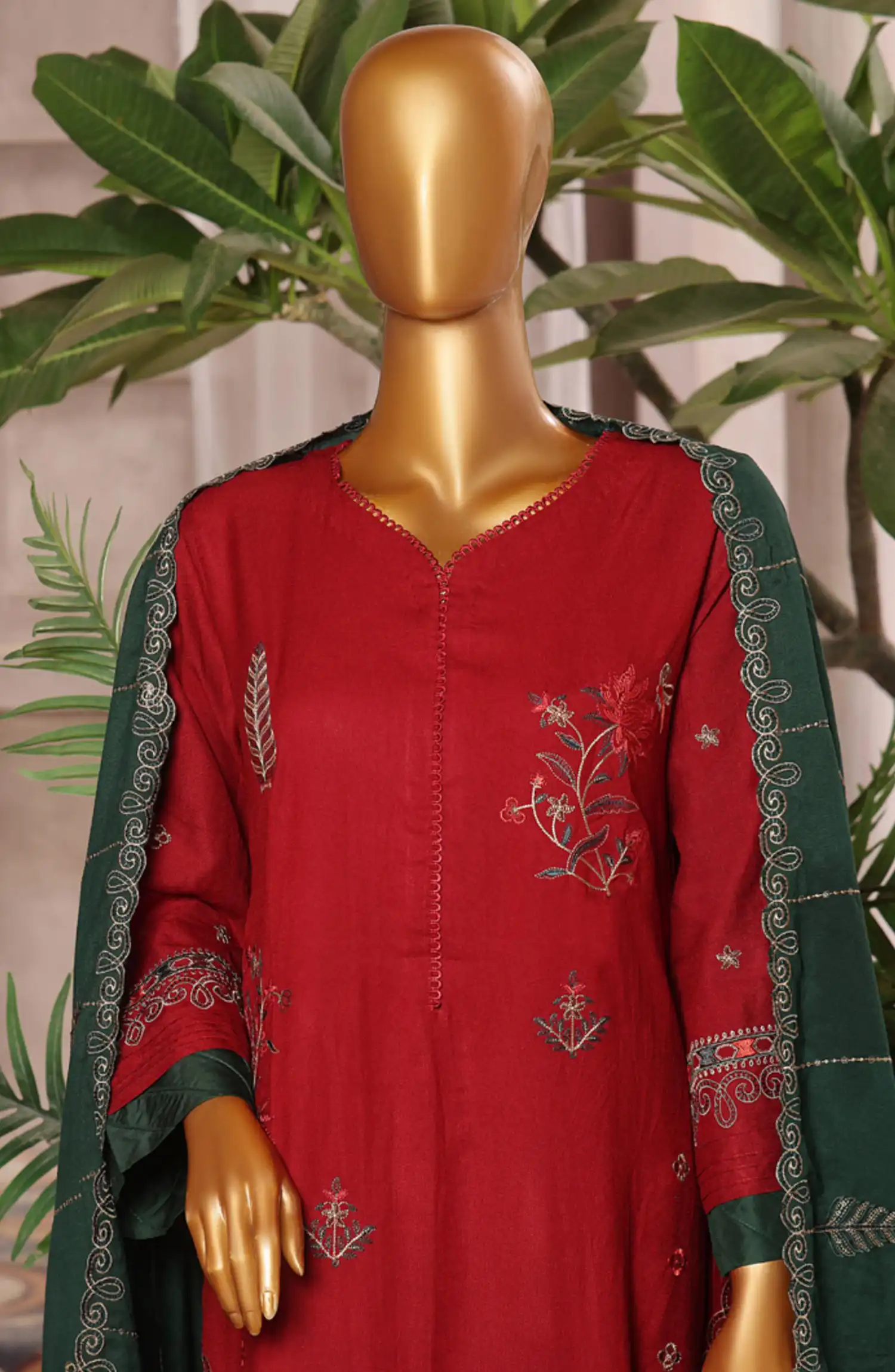 Bin Saeed Luxury Stitched Embroidered 3 Pc Karandi Collection Vol 02 - Design 06