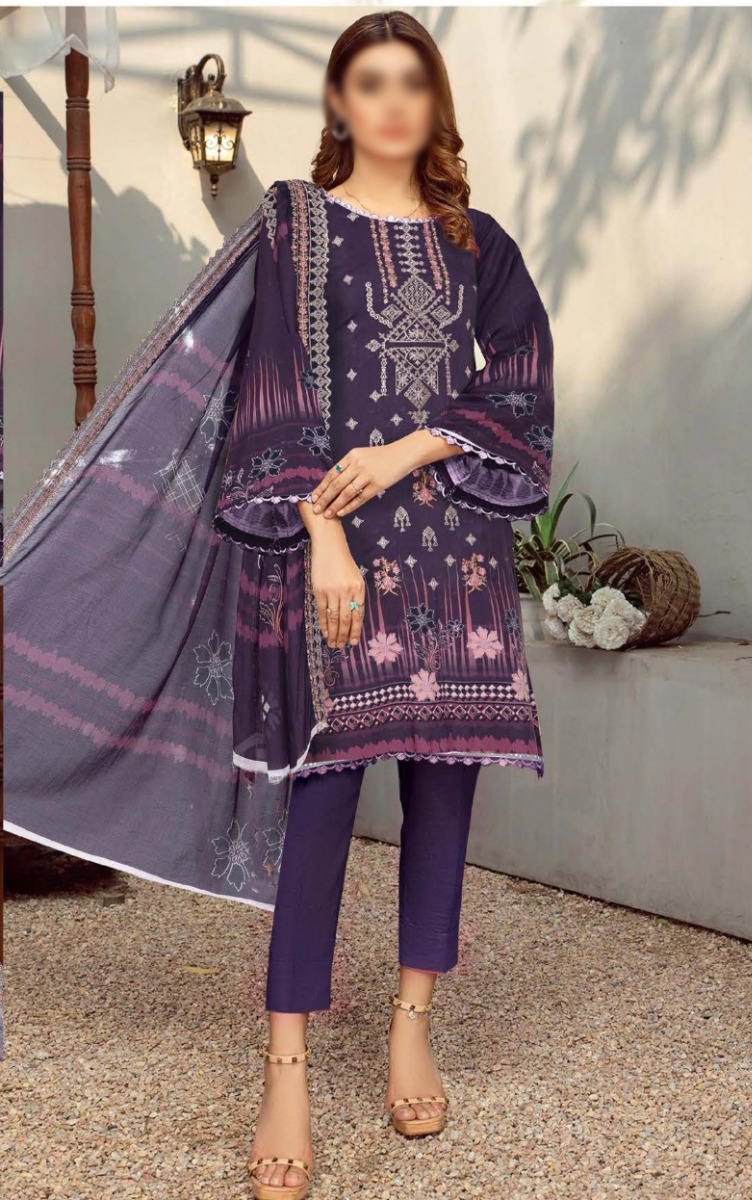 Mahay Janan Digital Printed Embroidered Viscose Collection - Design 07