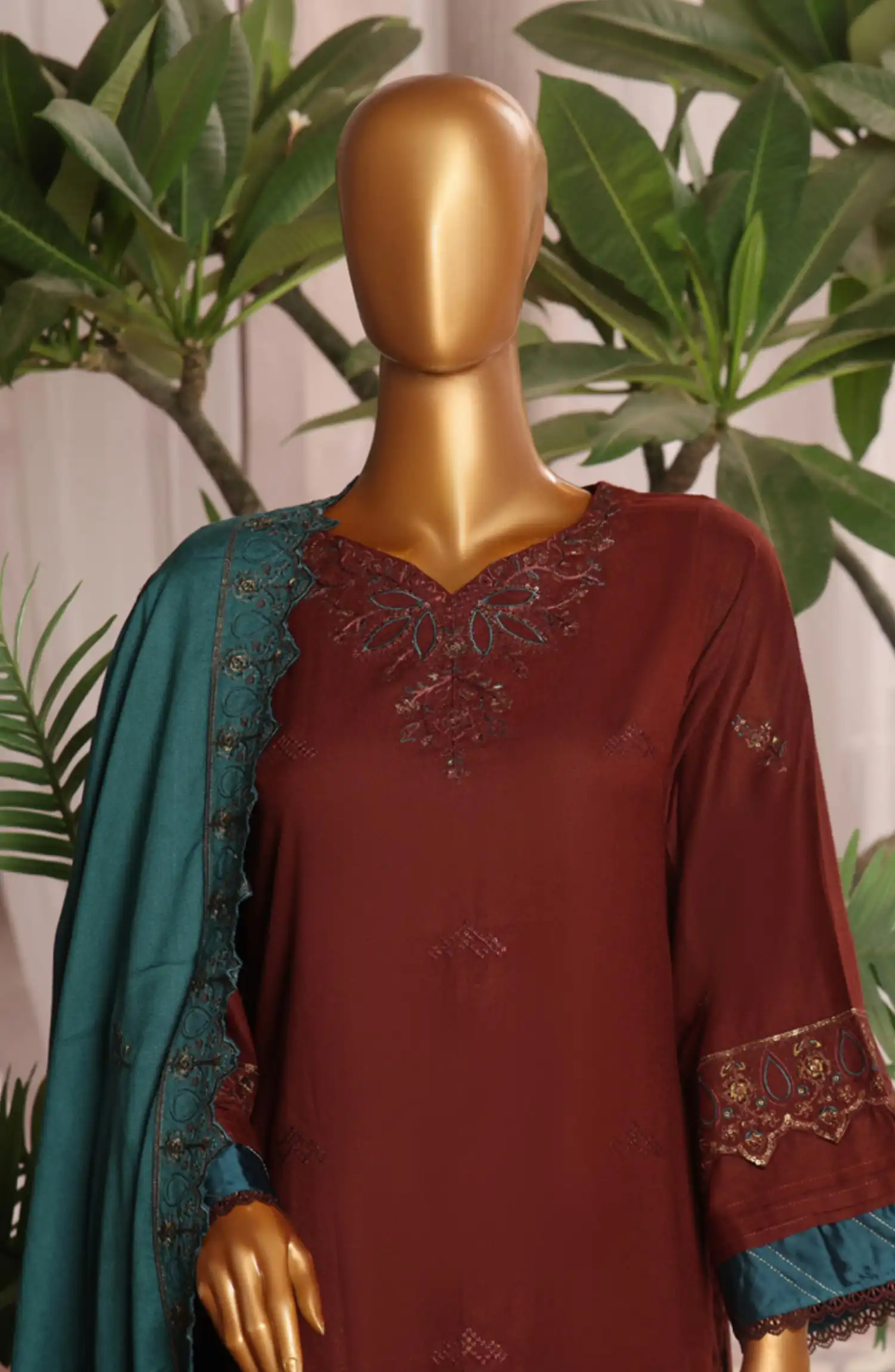 Bin Saeed Luxury Stitched Embroidered 3 Pc Karandi Collection Vol 02 - Design 07