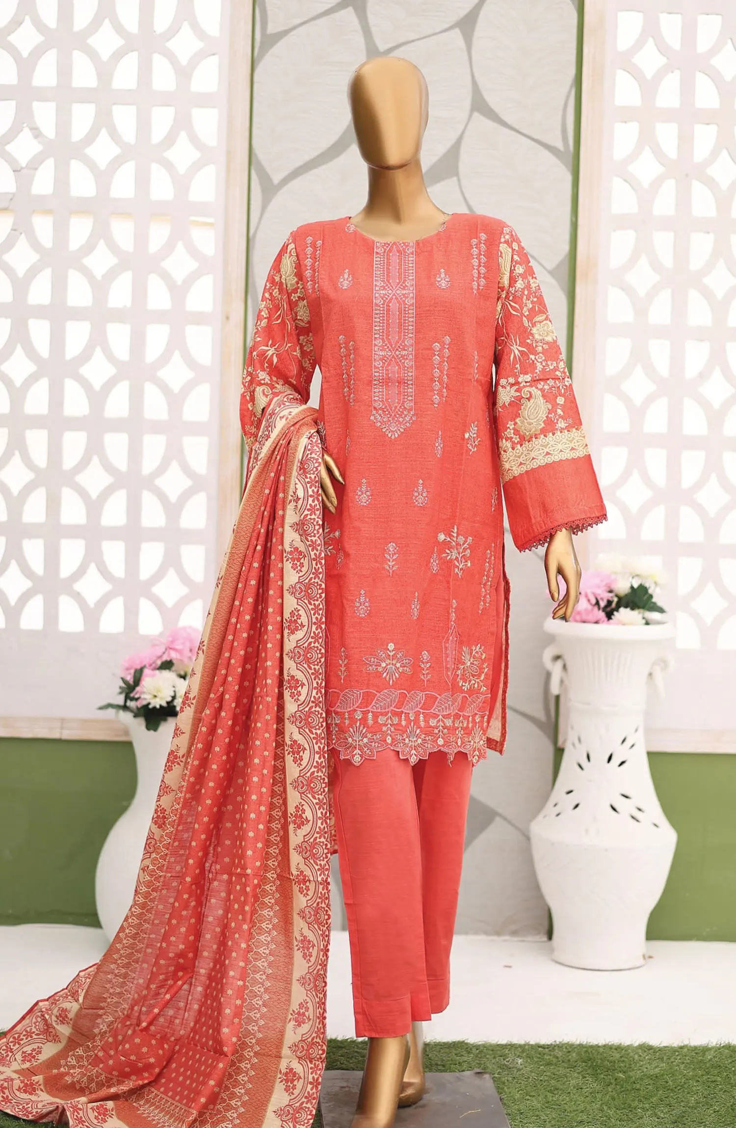 Bin Saeed Khaddar Winter Embroidered Collection - Design 09