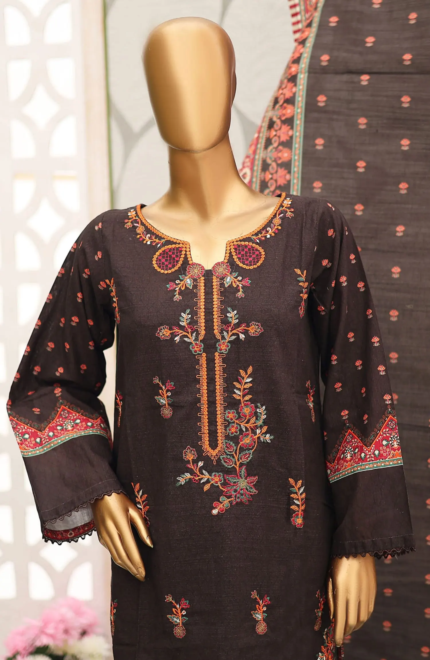 Bin Saeed Khaddar Winter Embroidered Collection - Design 10