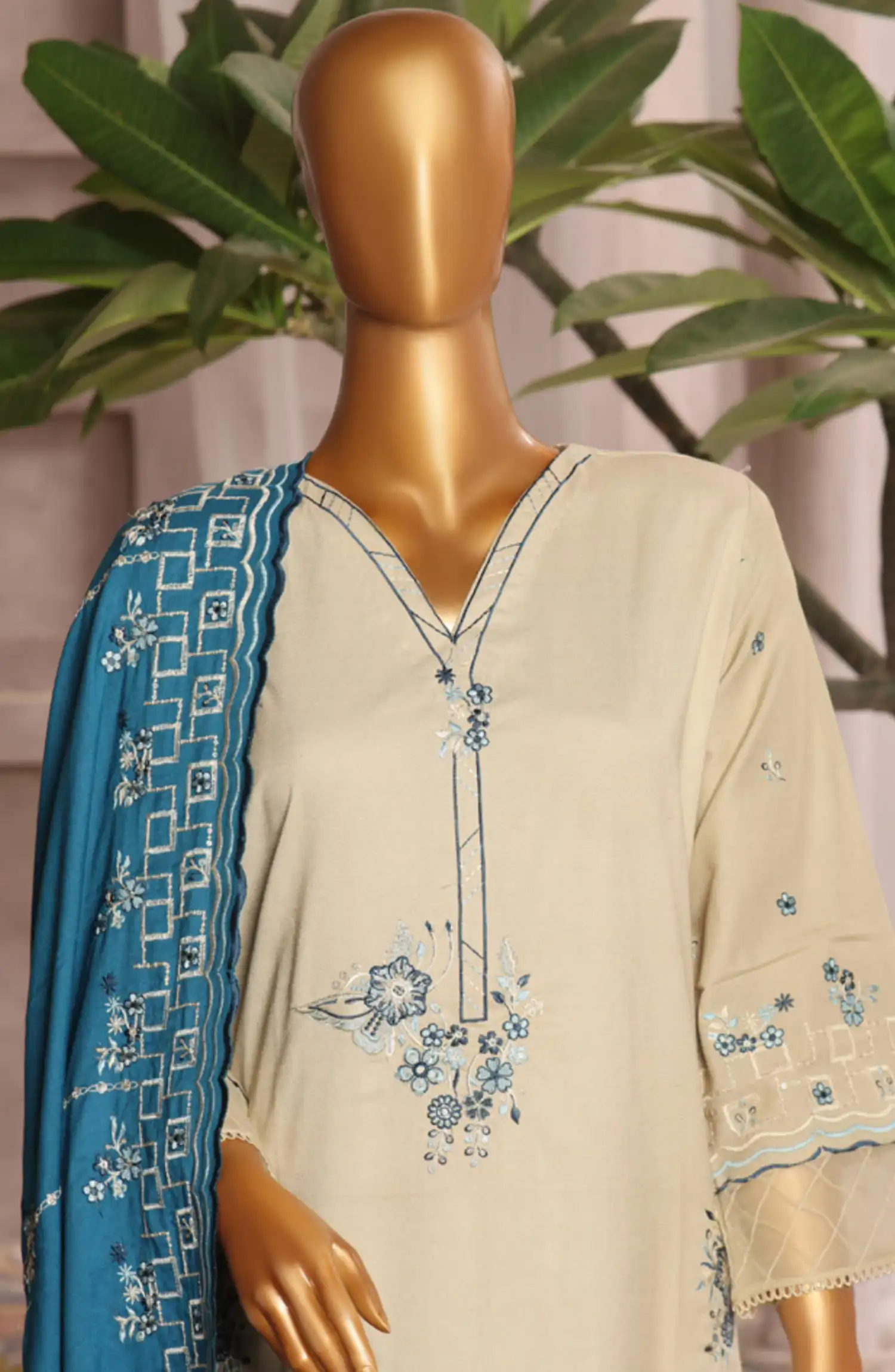 Bin Saeed Luxury Stitched Embroidered 3 Pc Karandi Collection Vol 02 - Design 11