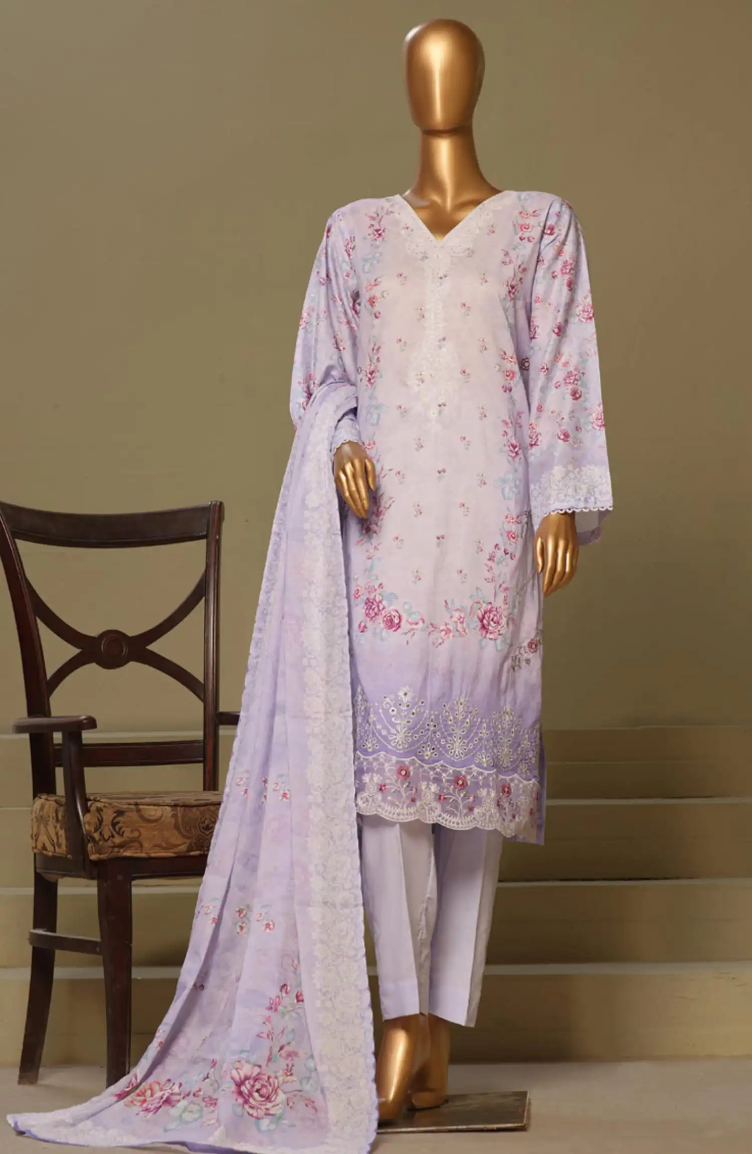 BIN SAEED Exclusive Cotton Chikankari 3 Piece Vol 1 - Design 13