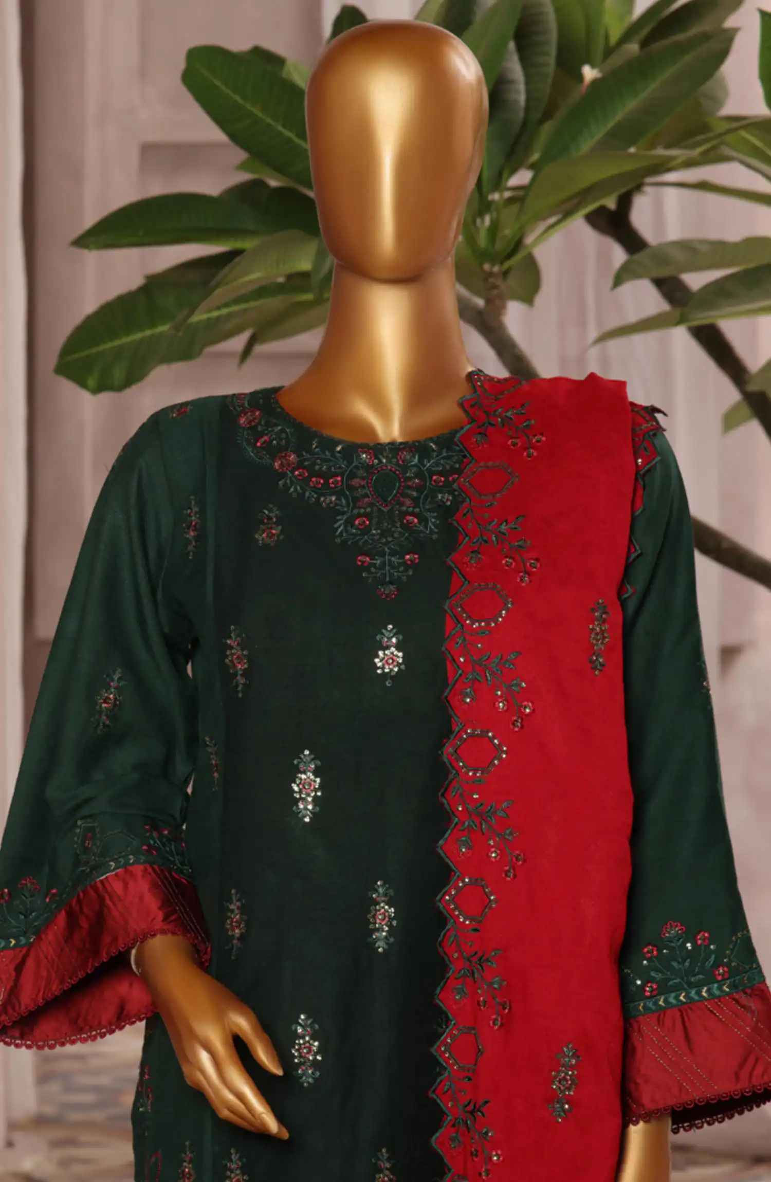 Bin Saeed Luxury Stitched Embroidered 3 Pc Karandi Collection Vol 02 - Design 14