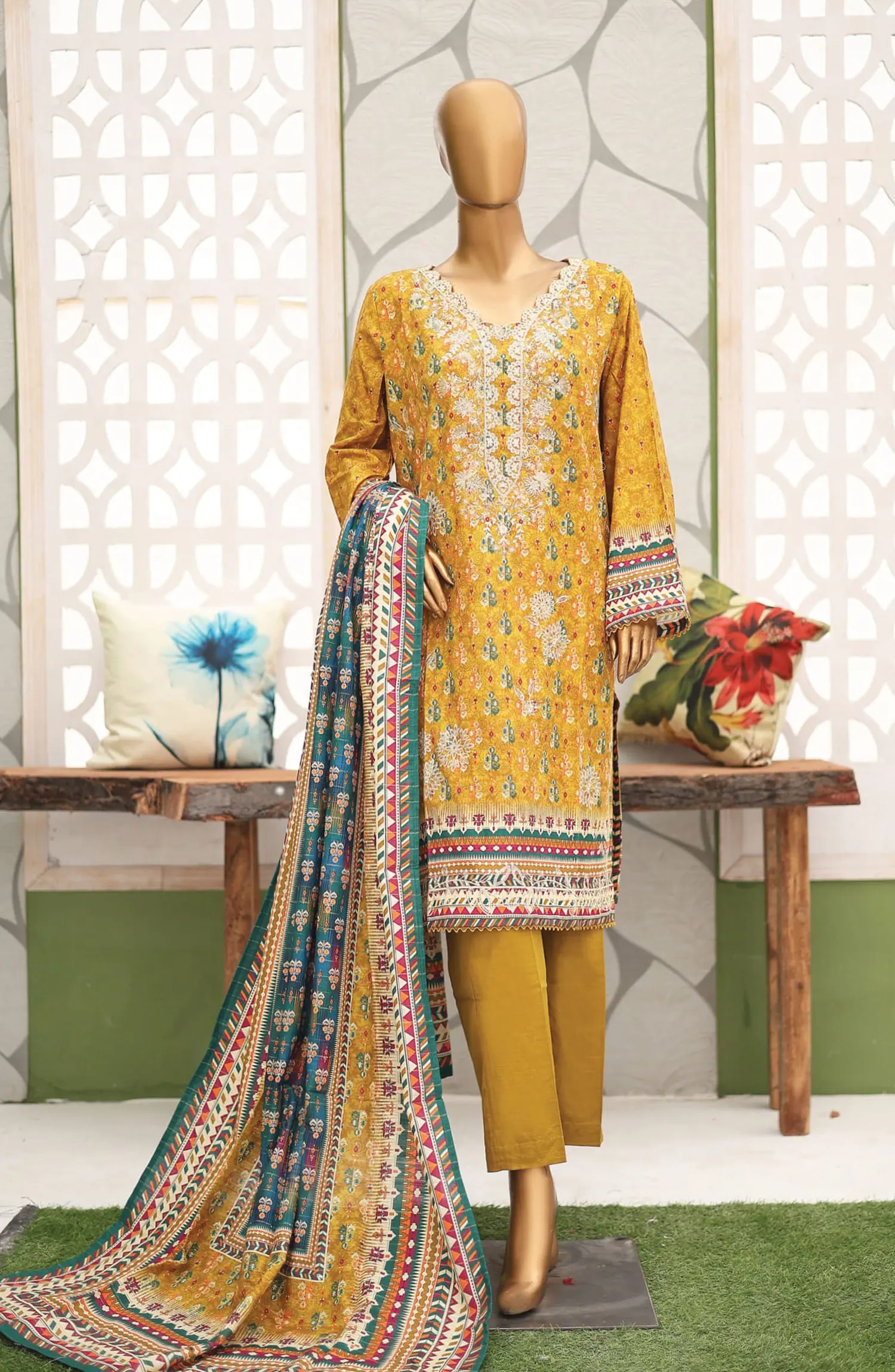 Bin Saeed Khaddar Winter Embroidered Collection - Design 17