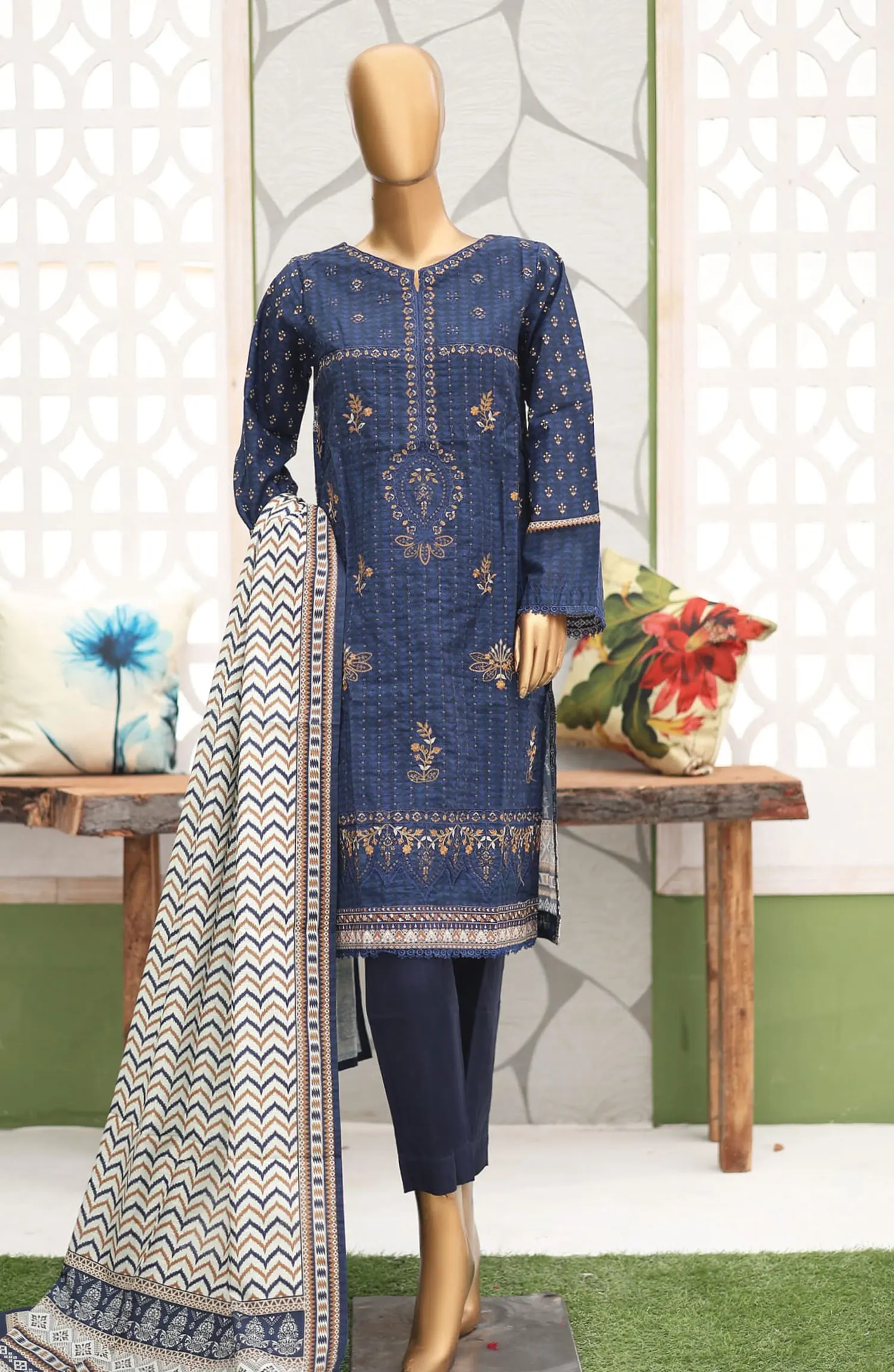 Bin Saeed Khaddar Winter Embroidered Collection - Design 19