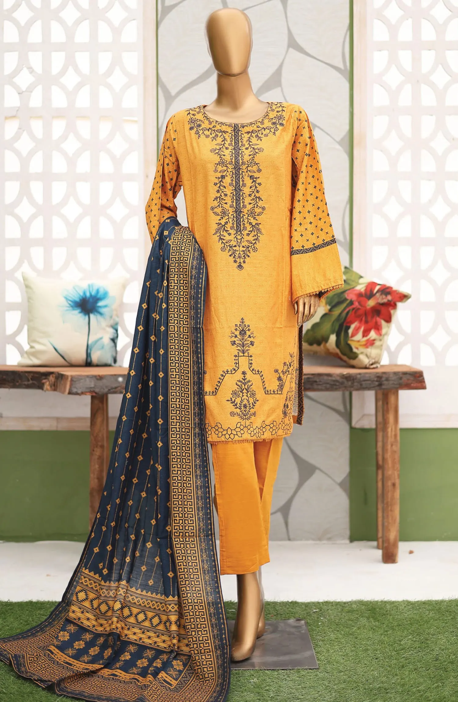 Bin Saeed Khaddar Winter Embroidered Collection - Design 20