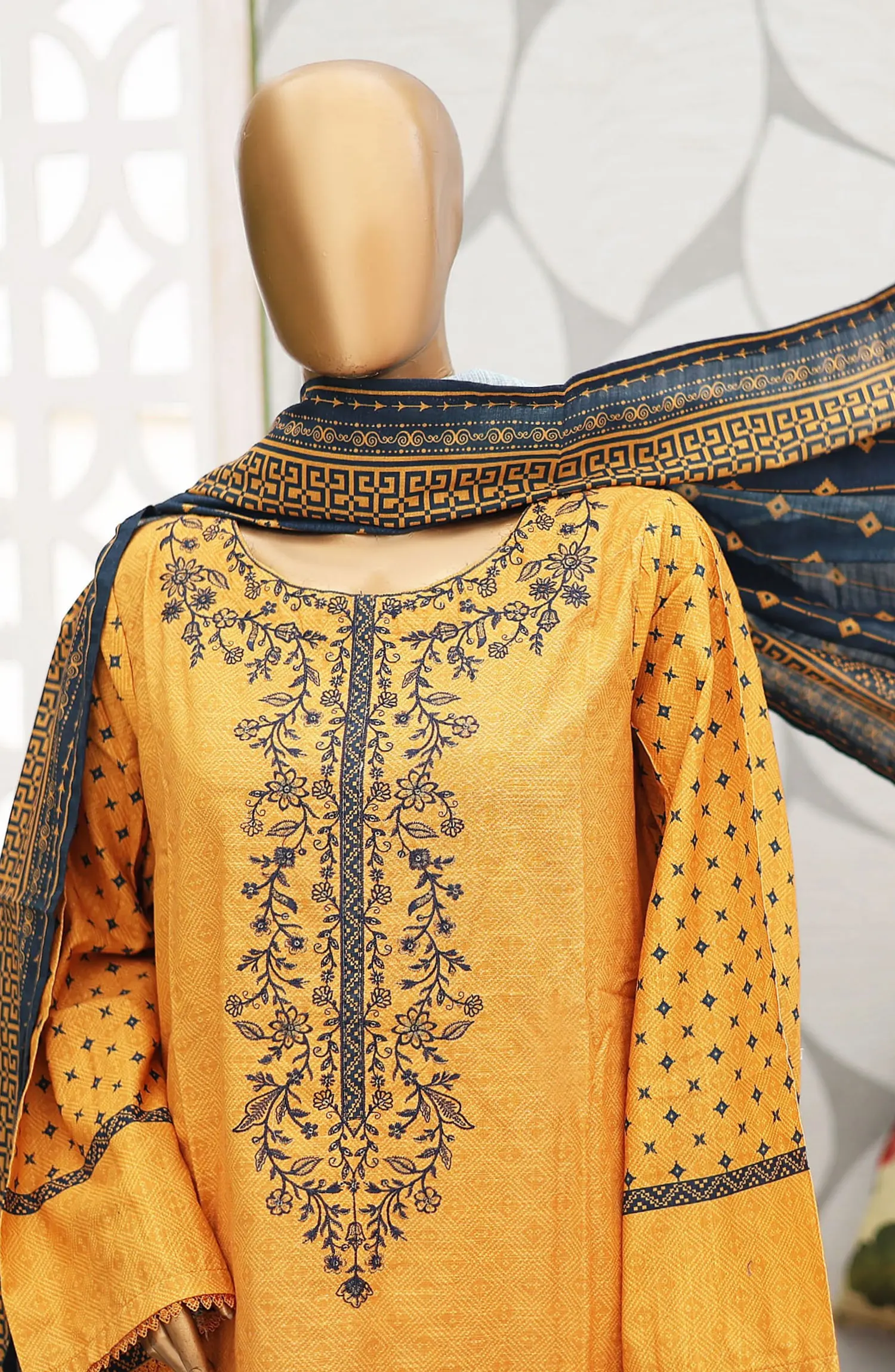 Bin Saeed Khaddar Winter Embroidered Collection - Design 20