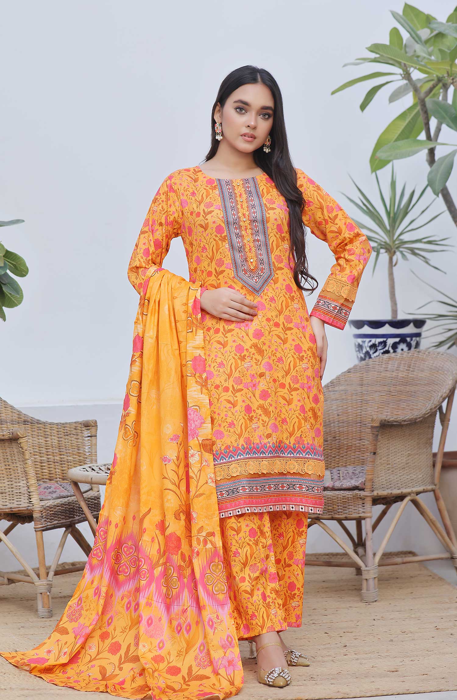 Designer Cotton Lawn 3 Pcs  Unstitched Printed Collection 2024 VOL 03 - DL 107