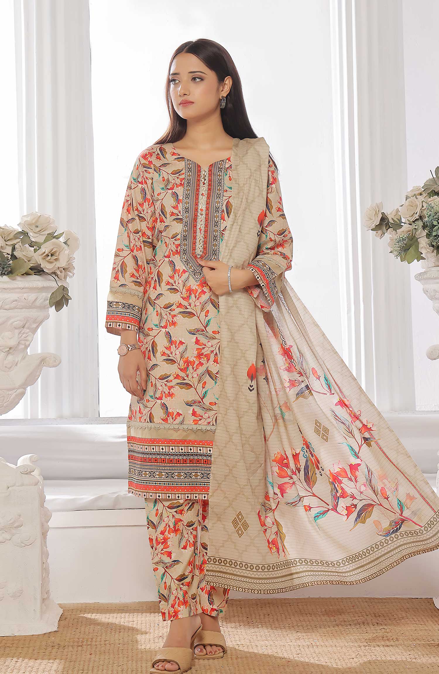 Designer Cotton Lawn 3 Pcs  Unstitched Printed Collection 2024 VOL 03 - DL 174