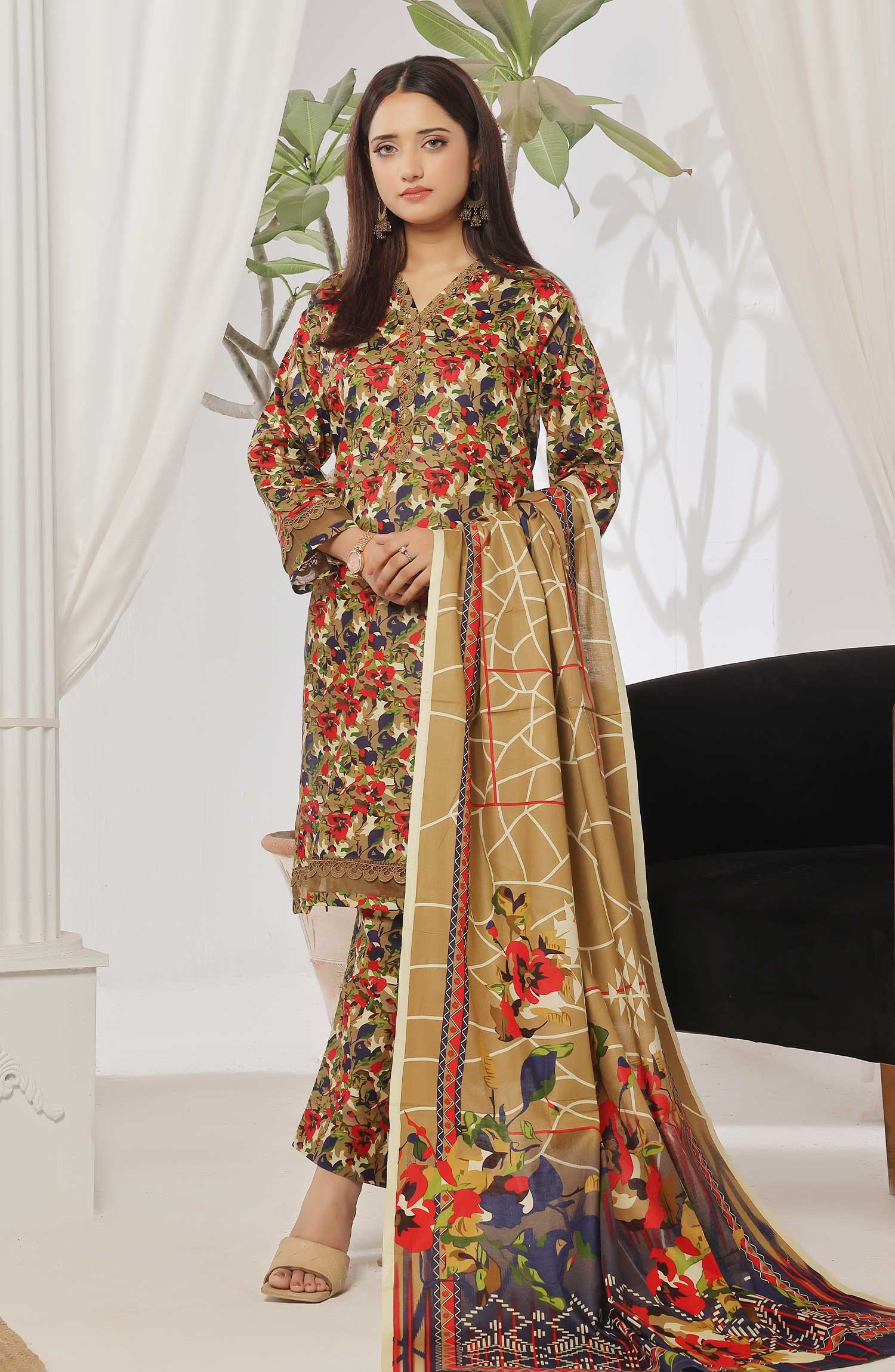 Designer Cotton Lawn 3 Pcs  Unstitched Printed Collection 2024 VOL 05 - DL 179