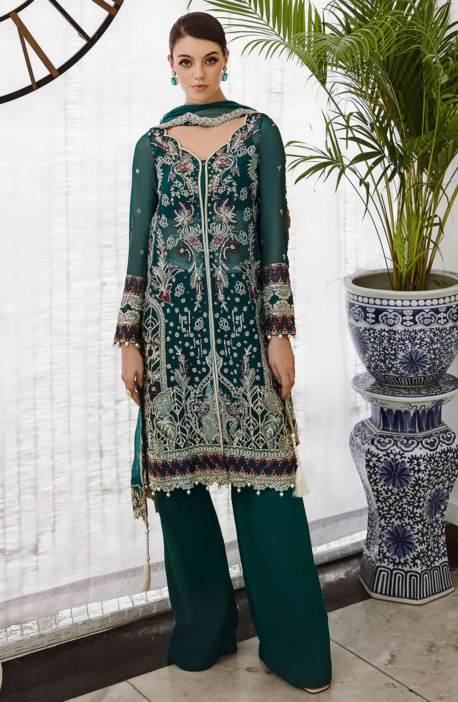 Luxury Formals Collection By Saad Shaikh - DSG006 Teal Green