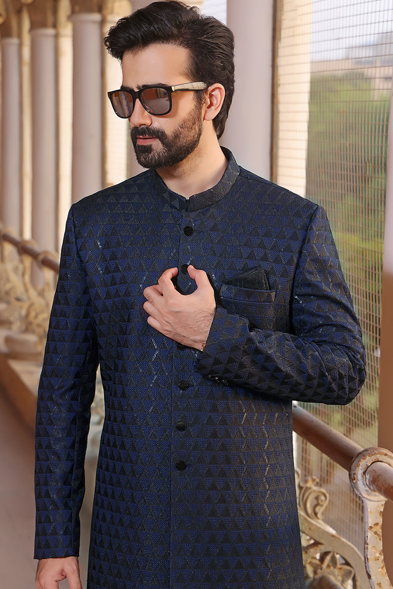 TGM Sherwani Collection - Elegant Navy