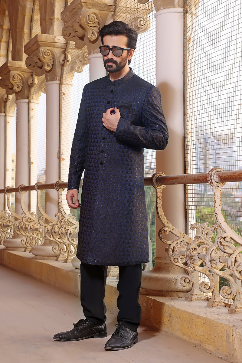 TGM Sherwani Collection - Elegant Navy