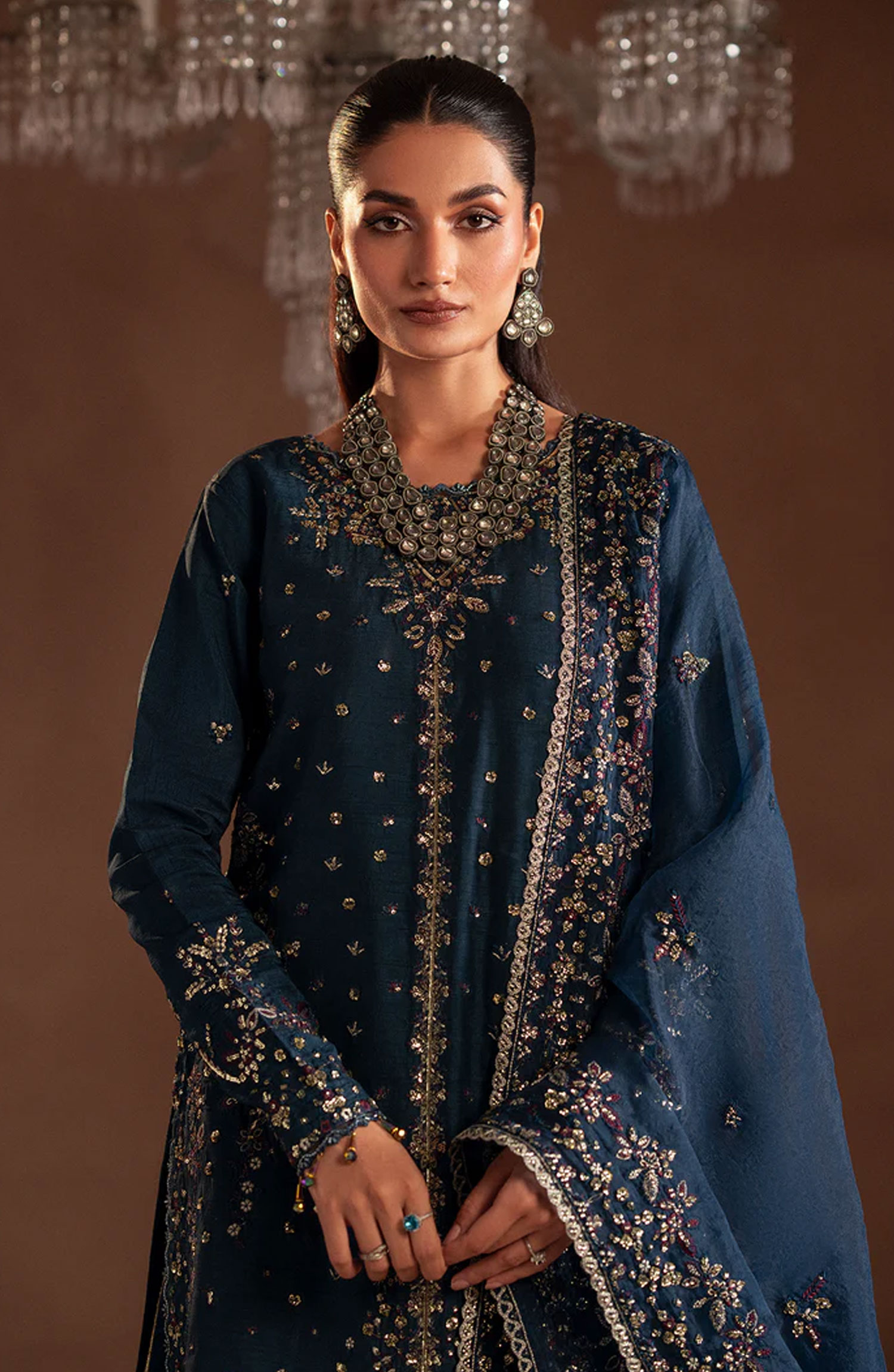 Emaan Adeel Selene Unstitched Raw Silk Collection - Elisia