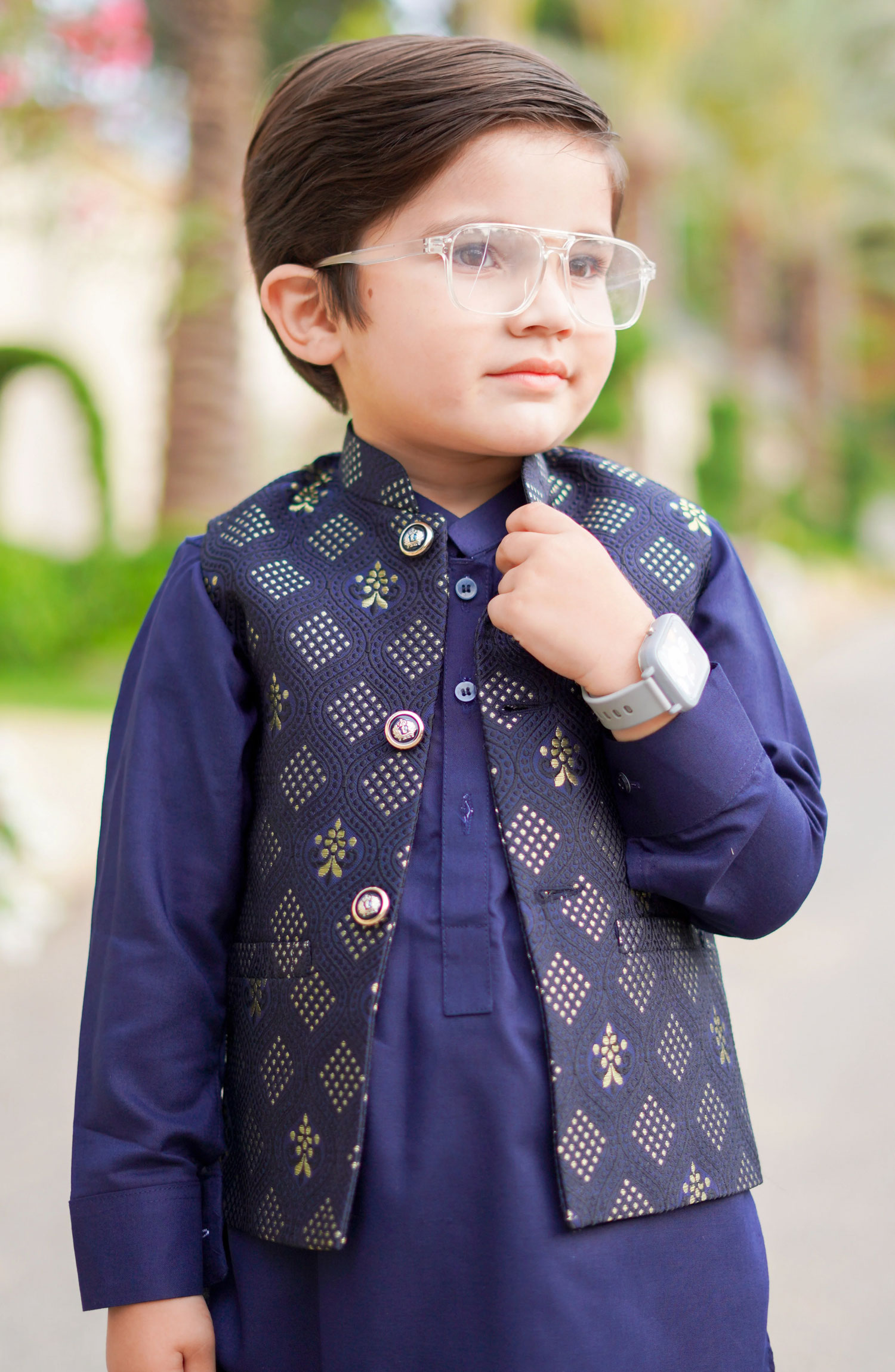 Exclusive 3 Pc Waist Coat Shalwar Kameez Collection By Hassan Jee - EW - 17