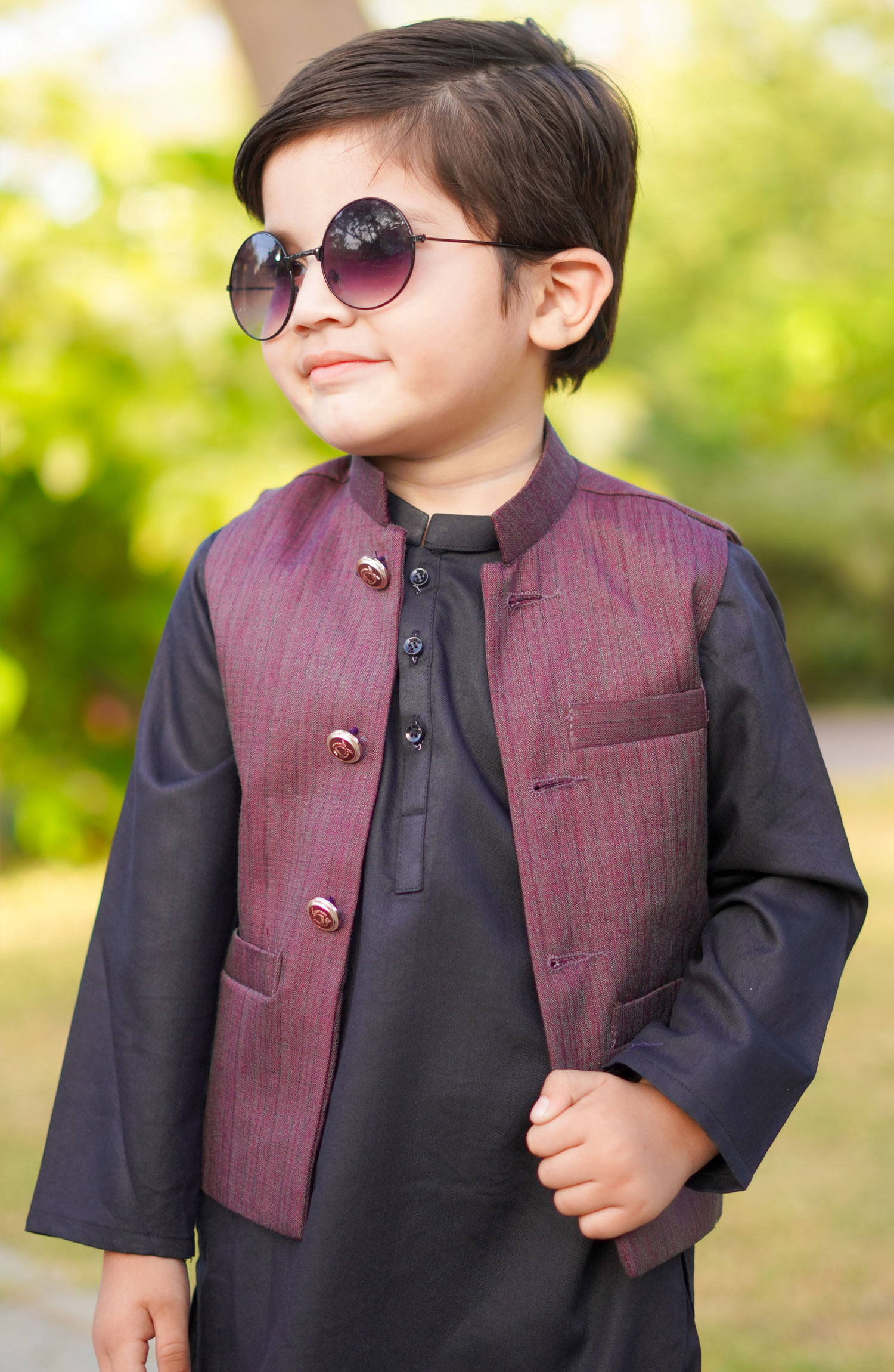 Exclusive 3 Pc Waist Coat Shalwar Kameez Collection By Hassan Jee - EW - 22