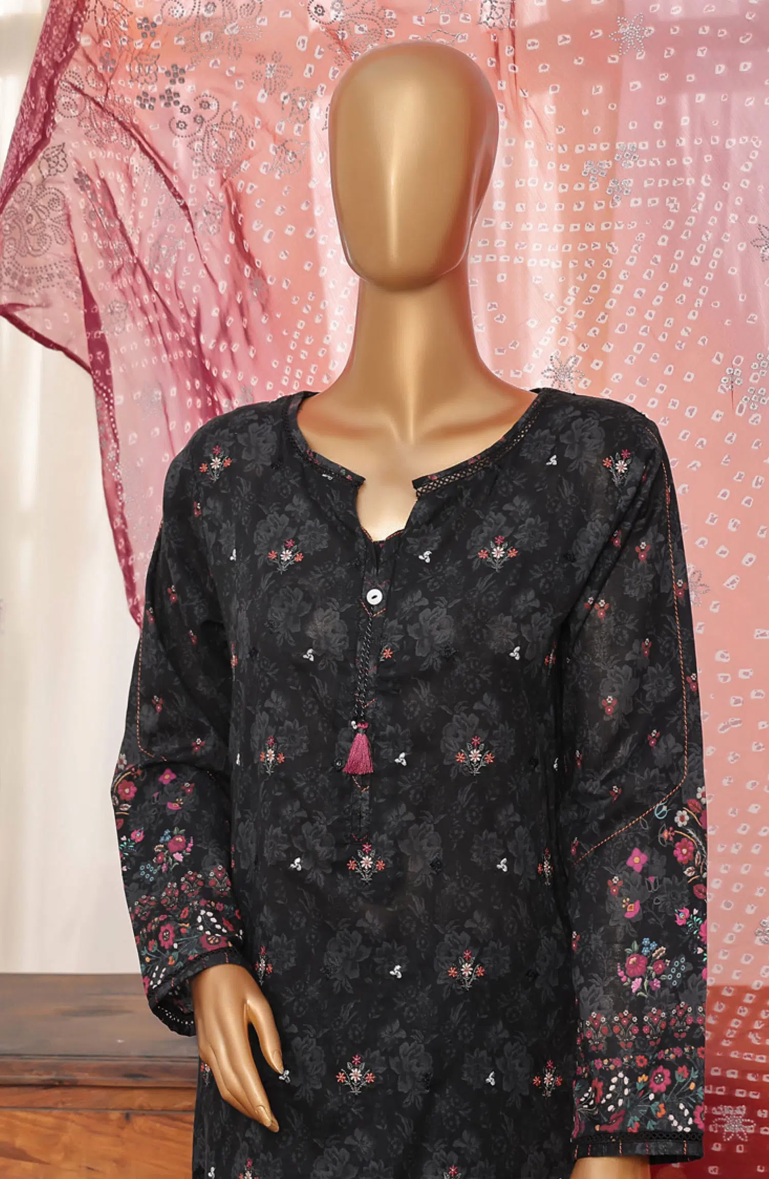 HZ RTW EID EDIT Festive Embroidered Series - FEL-407 BLACK