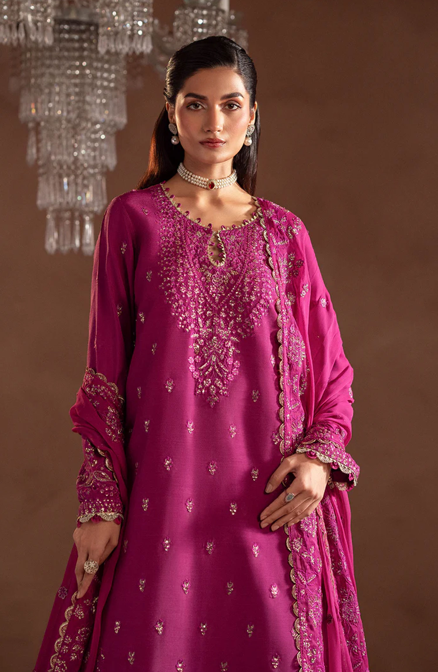 Emaan Adeel Selene Unstitched Raw Silk Collection - Fiora