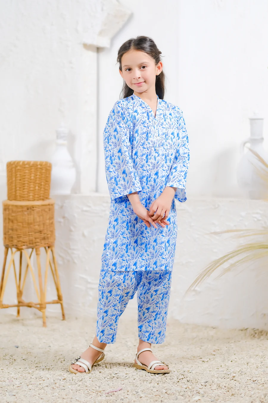 Kids 2pc Ready to Wear - Blue Floral Dream - 2pcs