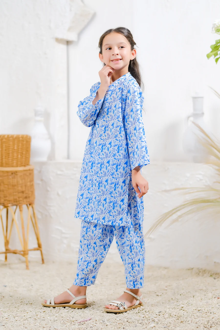 Kids 2pc Ready to Wear - Blue Floral Dream - 2pcs