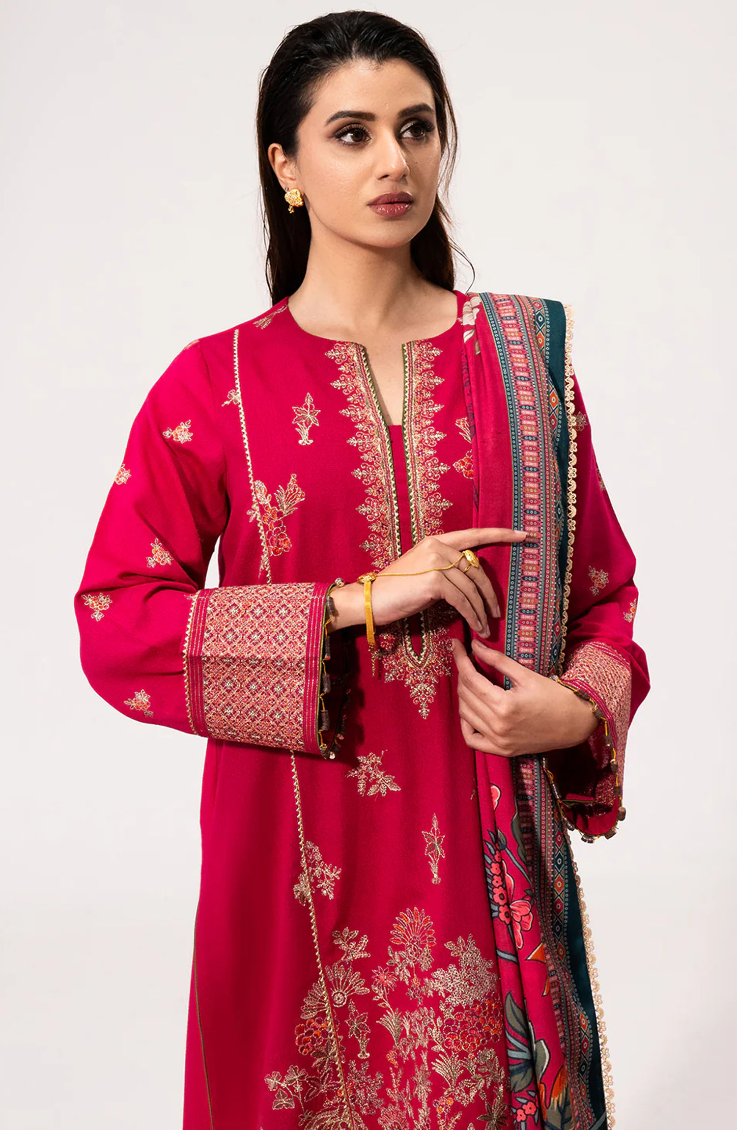 Luminaa Luxury Winter Collection By Saad Shaikh - Fuchsia