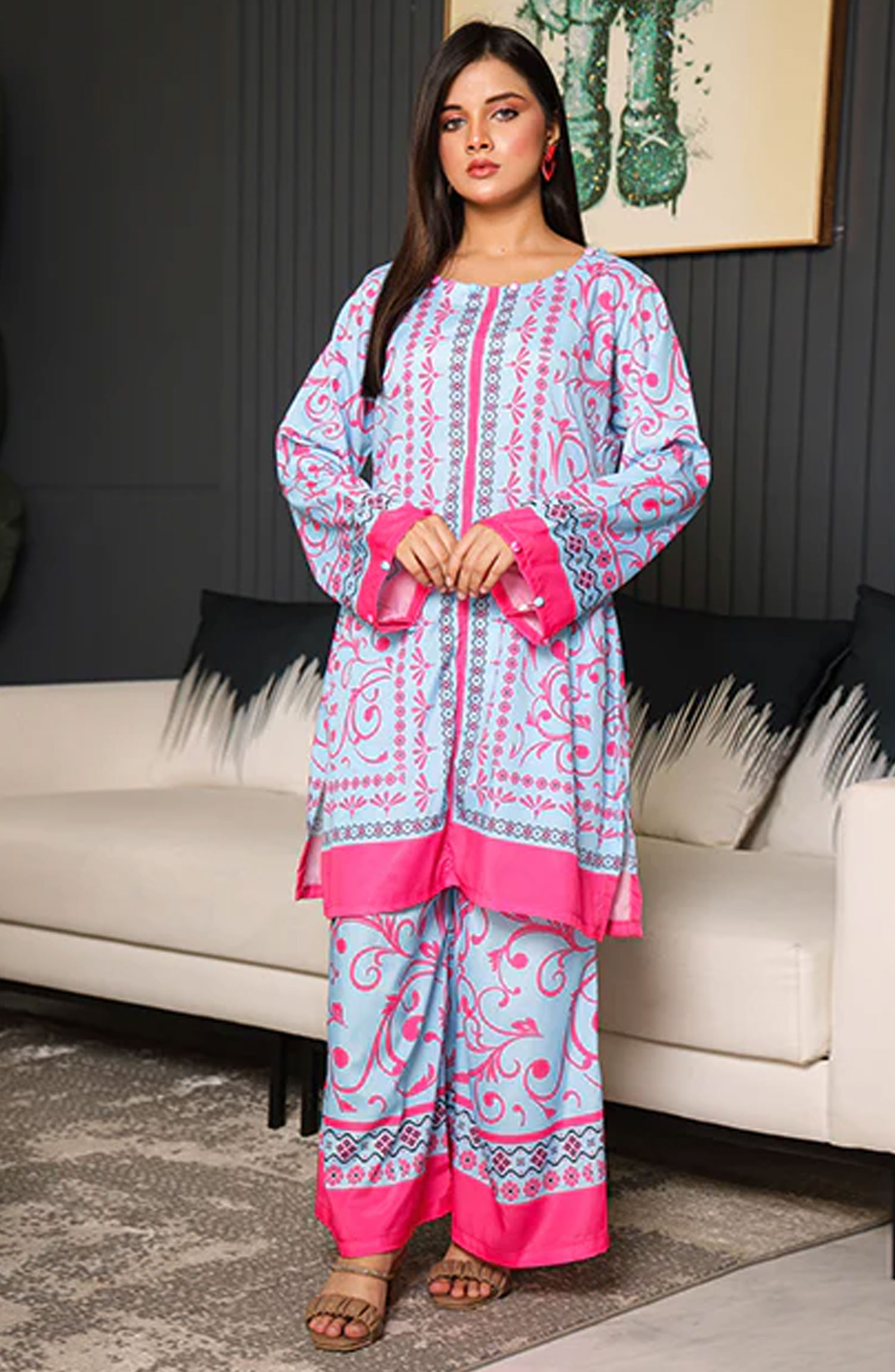 Nazmina Luxe Co Ords 2 Pc Stitched Collection - Galaxy Dream (ZA-07)