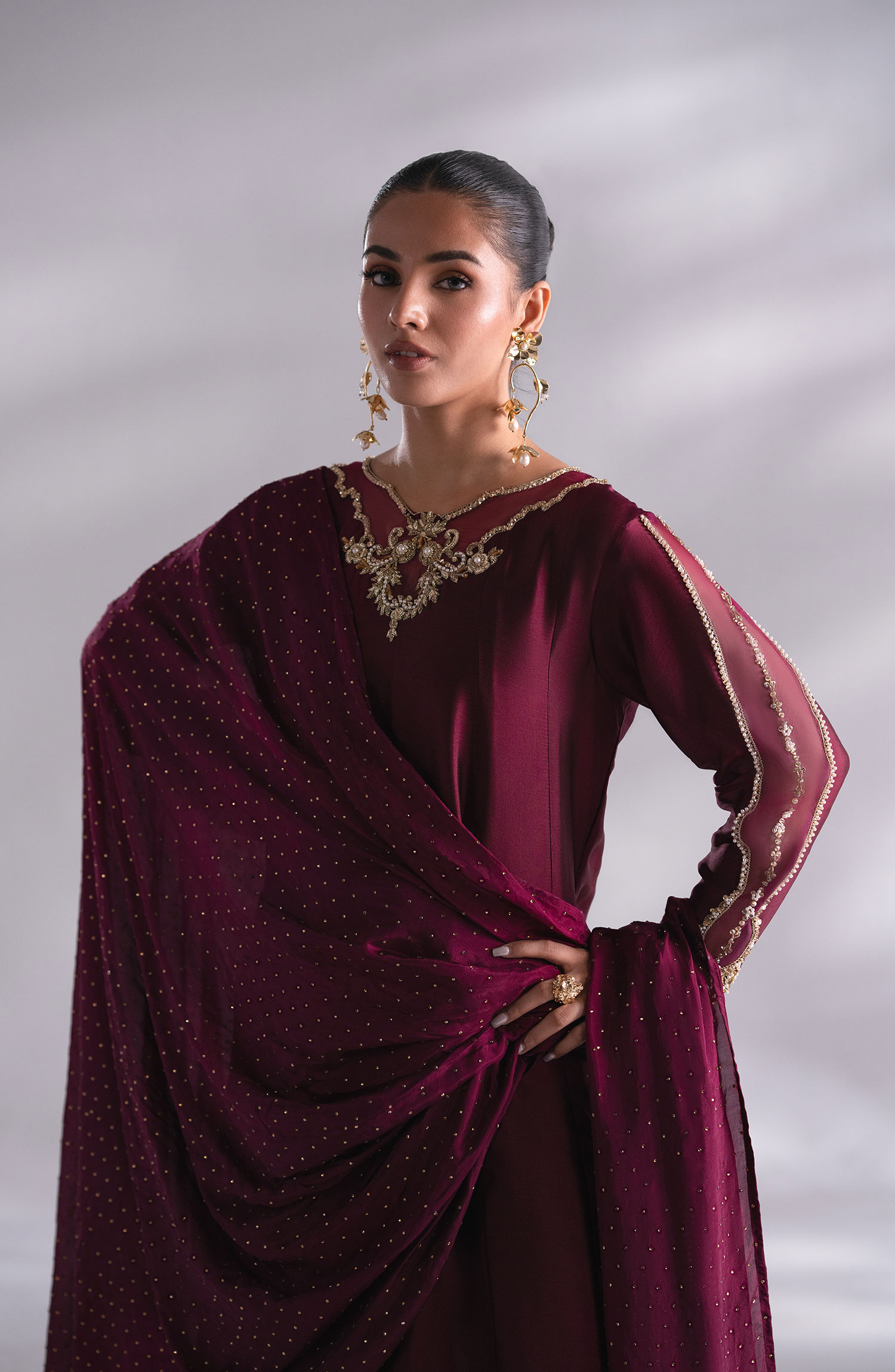 Mehak Yaqoob Enchante The Luxe Edit Collection - Garnet