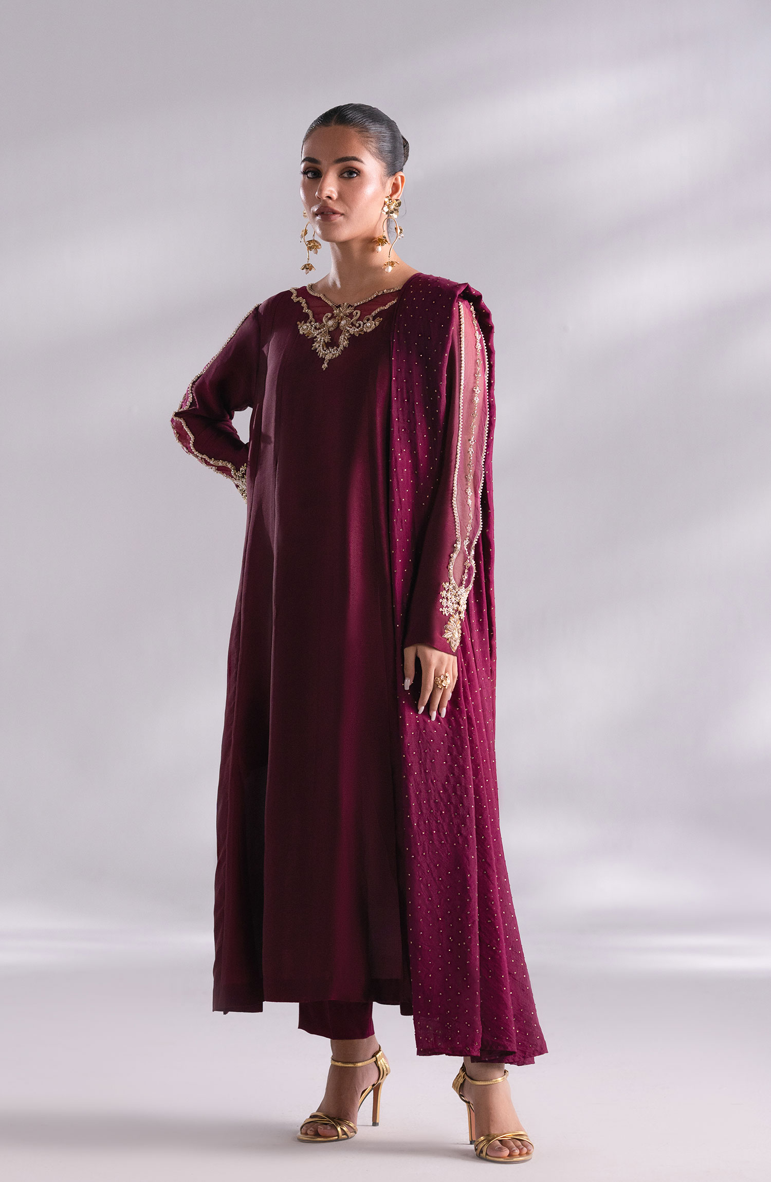 Mehak Yaqoob Enchante The Luxe Edit Collection - Garnet