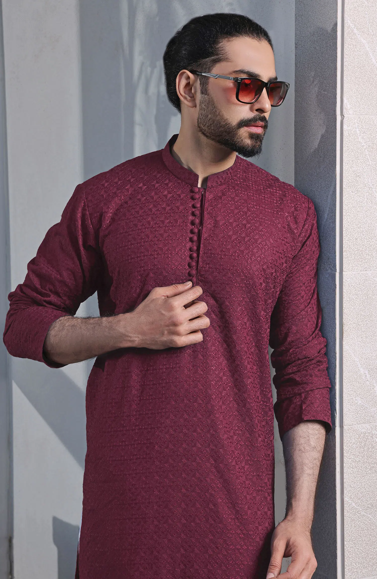 TGM Fancy Kurta Pyjama Collection - Garnet Gleam