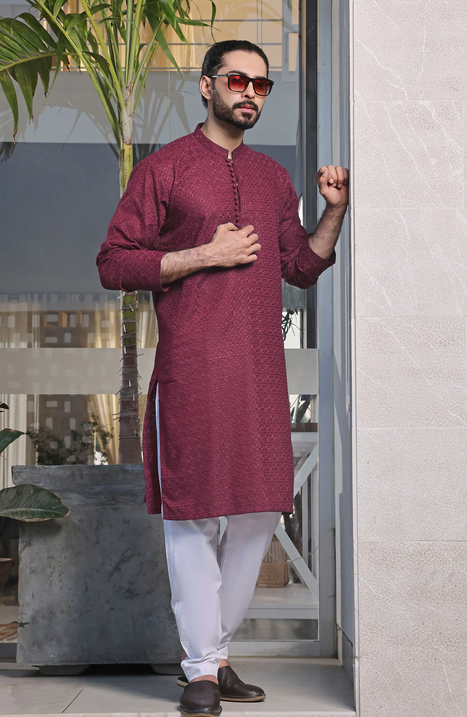 TGM Fancy Kurta Pyjama Collection - Garnet Gleam