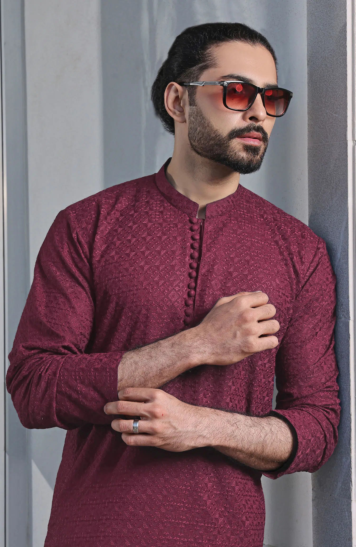 TGM Fancy Kurta Pyjama Collection - Garnet Gleam