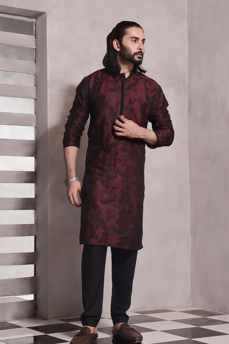 TGM Fancy Kurta Pyjama Collection 2023 - Garnet Silk