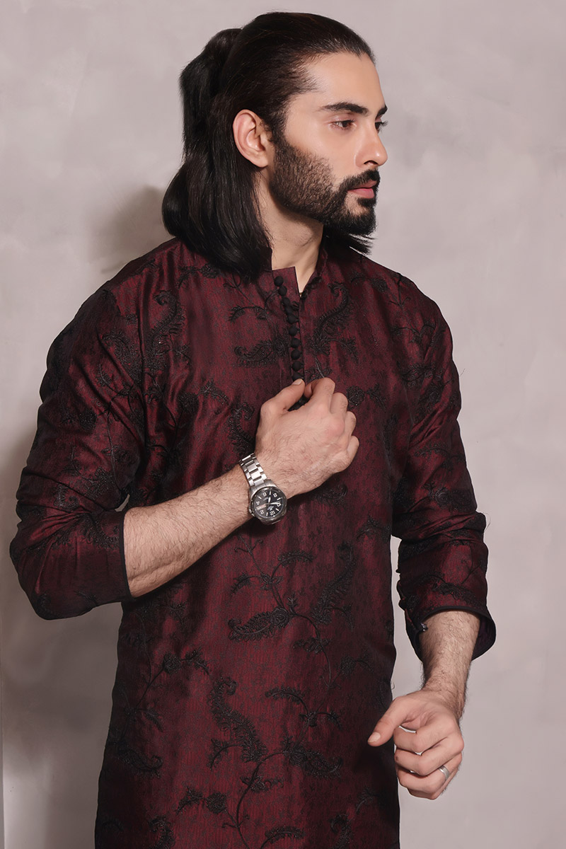 TGM Fancy Kurta Pyjama Collection 2023 - Garnet Silk