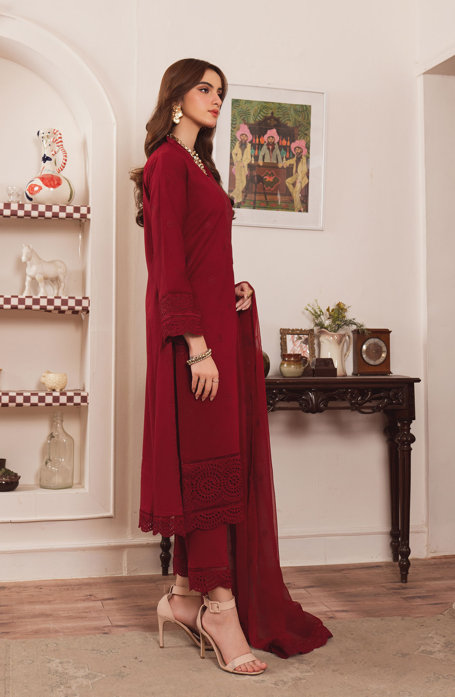 Al-Harir Mommy n Me Pret Collection - Geet (Maroon