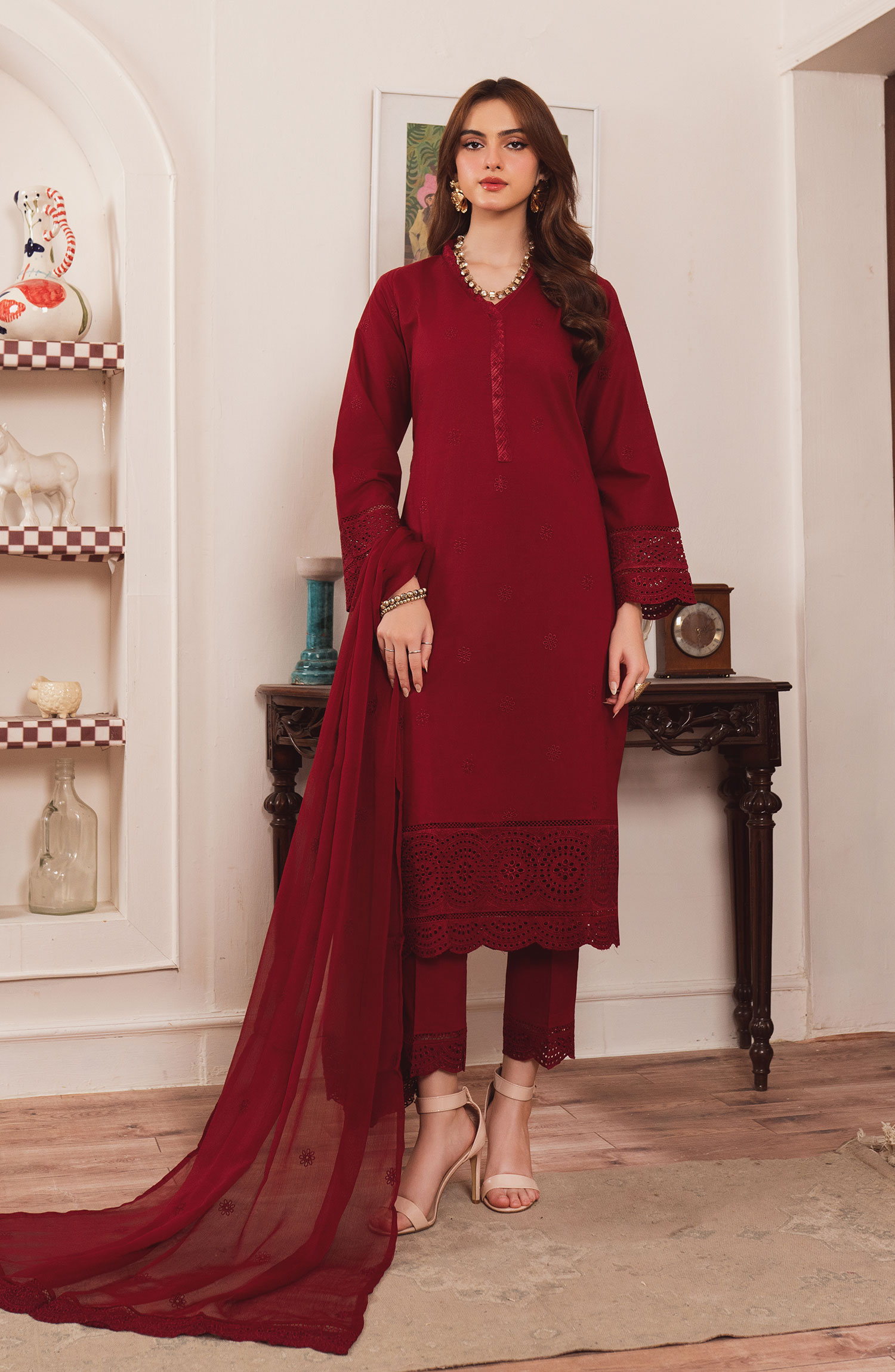 Al-Harir Mommy n Me Pret Collection - Geet (Maroon