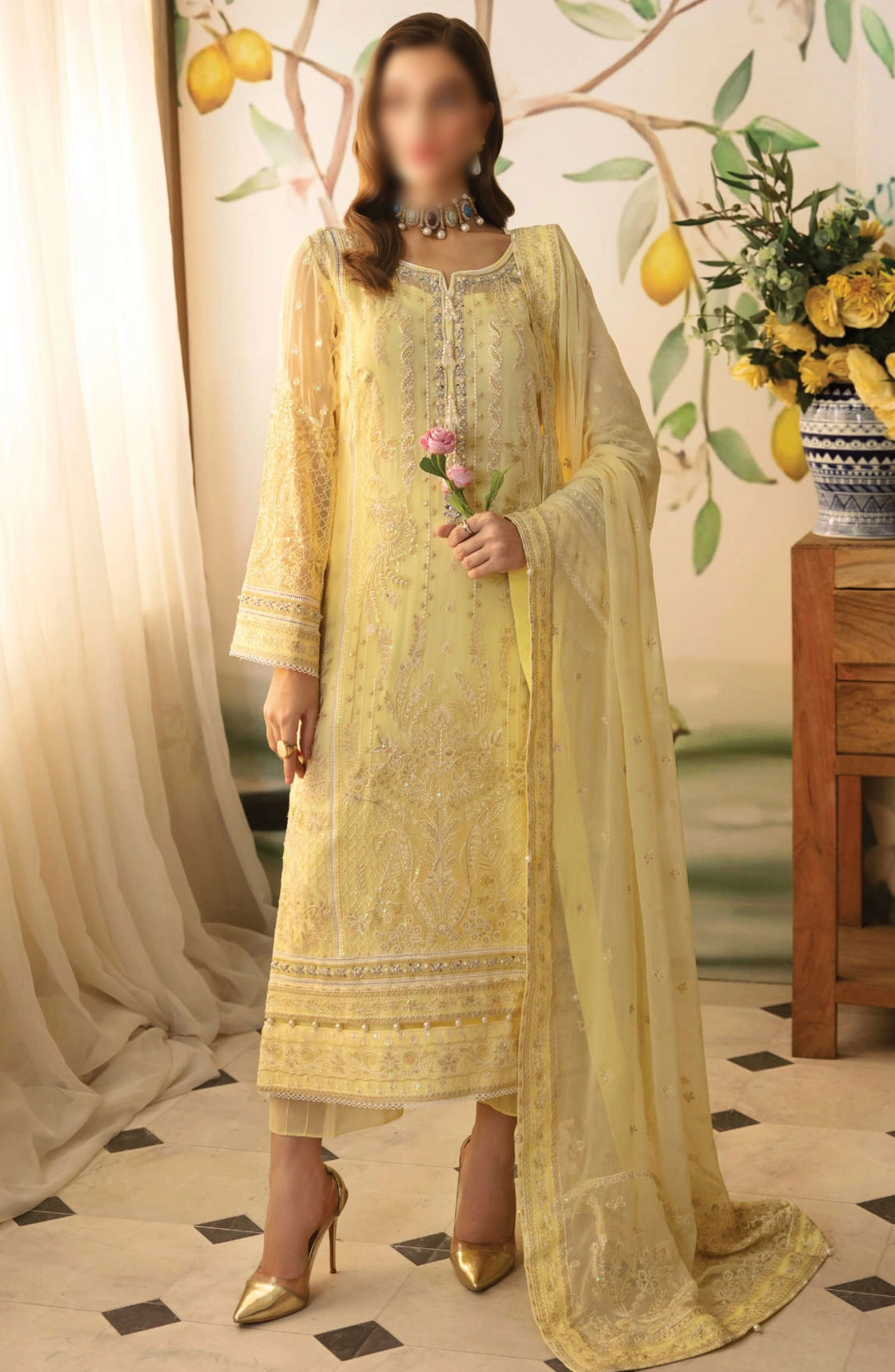 Gulaal - Unstitched Embroidered Chiffon Collection - GL-EC-24V2-07 Estrella