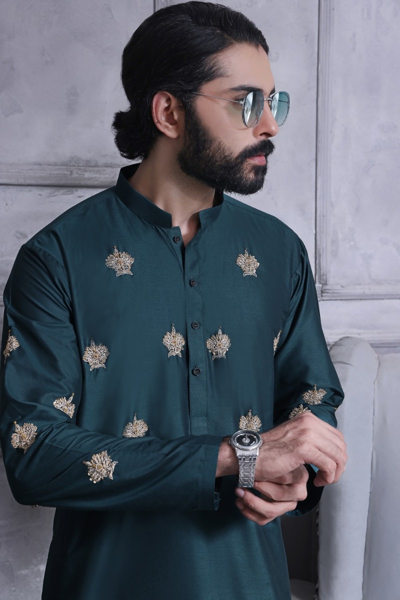 TGM Fancy Shalwar Kameez Green Bristle