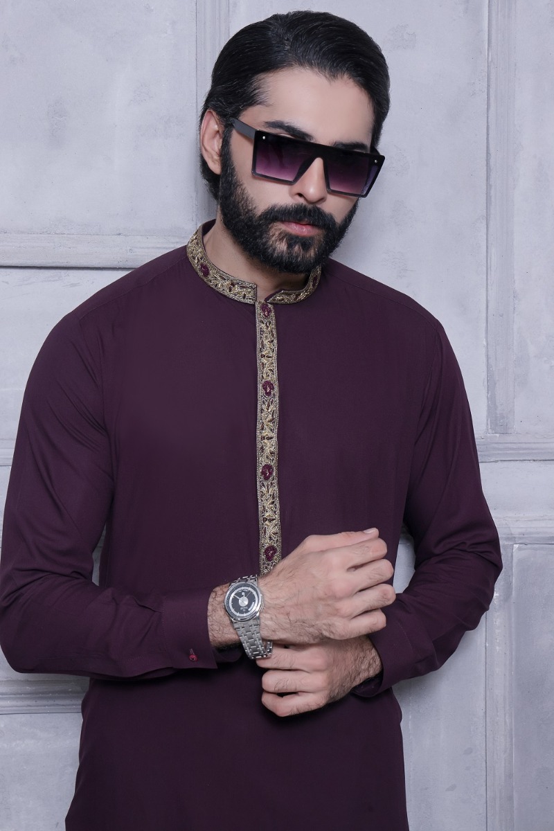 TGM Fancy Shalwar Kameez Guinea Plum