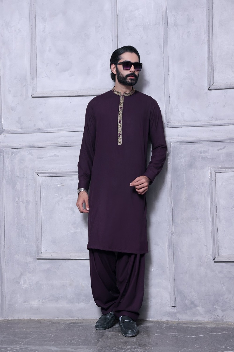 TGM Fancy Shalwar Kameez Guinea Plum