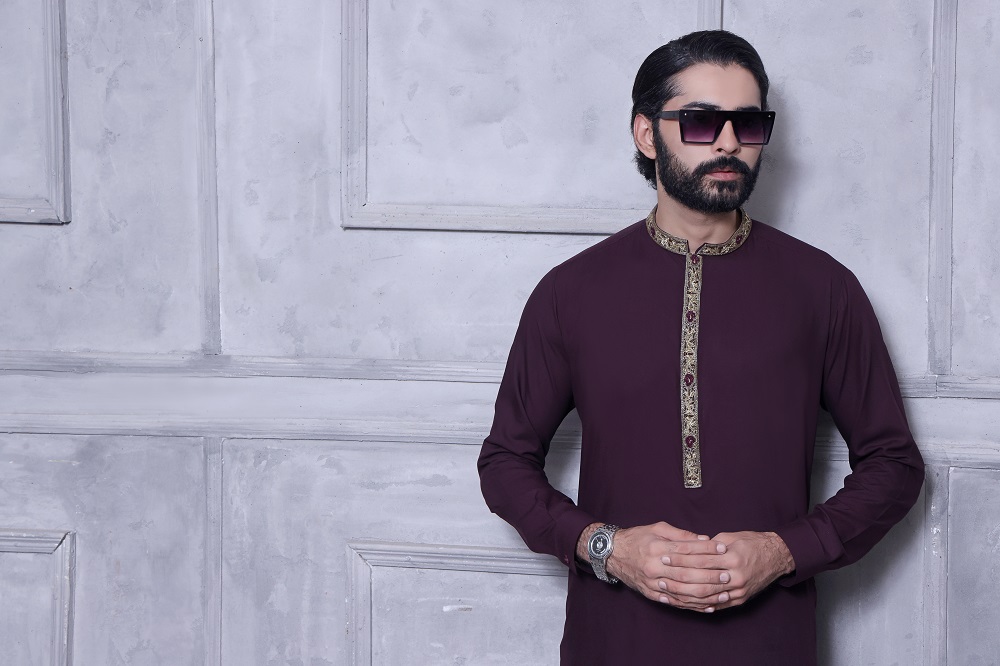 TGM Fancy Shalwar Kameez Guinea Plum