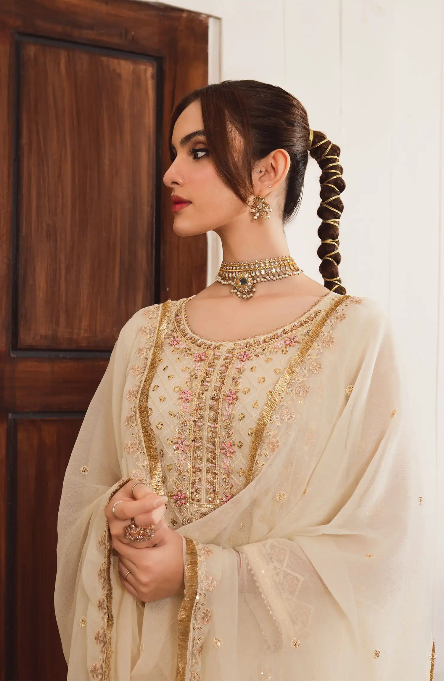 Roop Rang Stitched Collection By AL Harir Apparel-Haani Off White