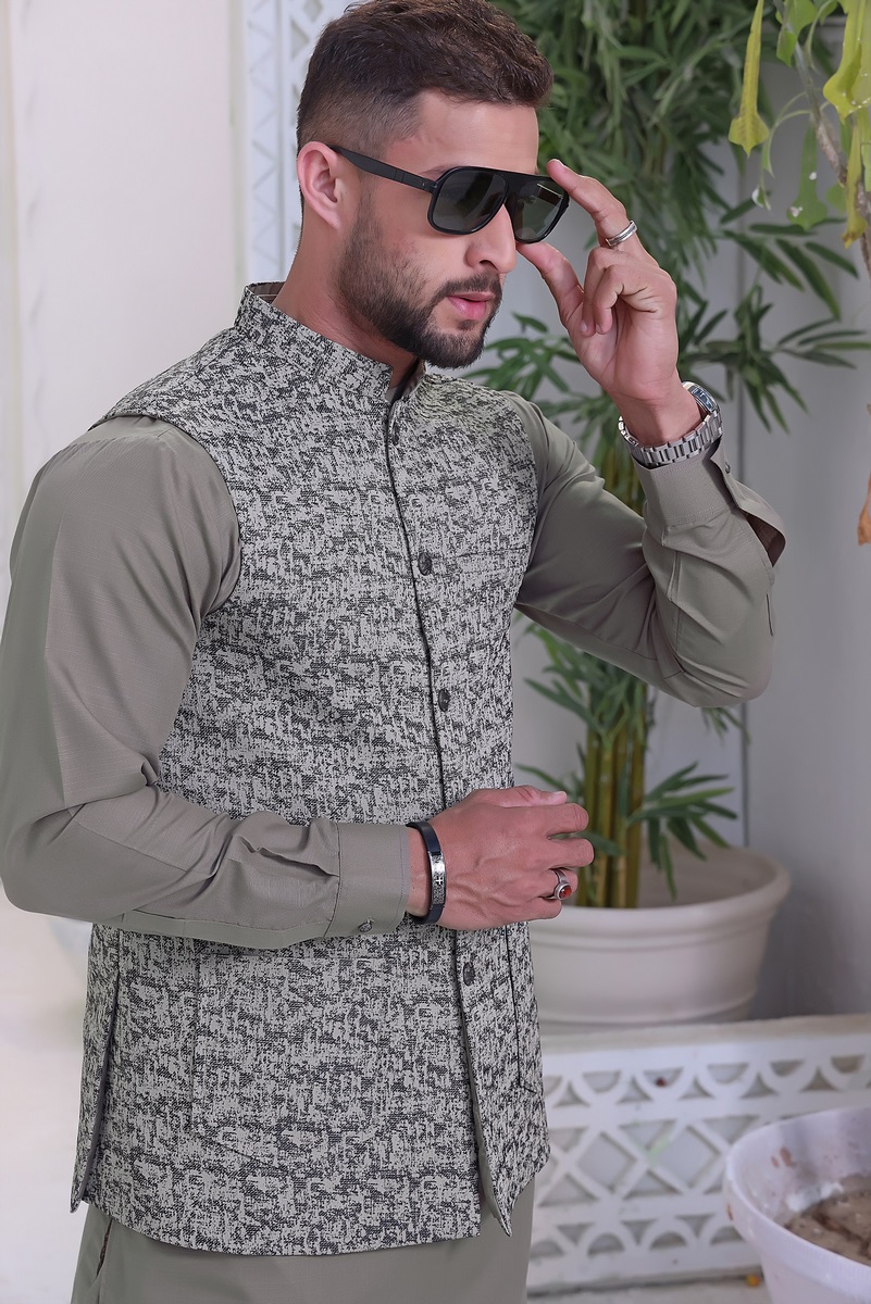 Hunter Green TGM Eid Waist Coats 3 pcs Collection