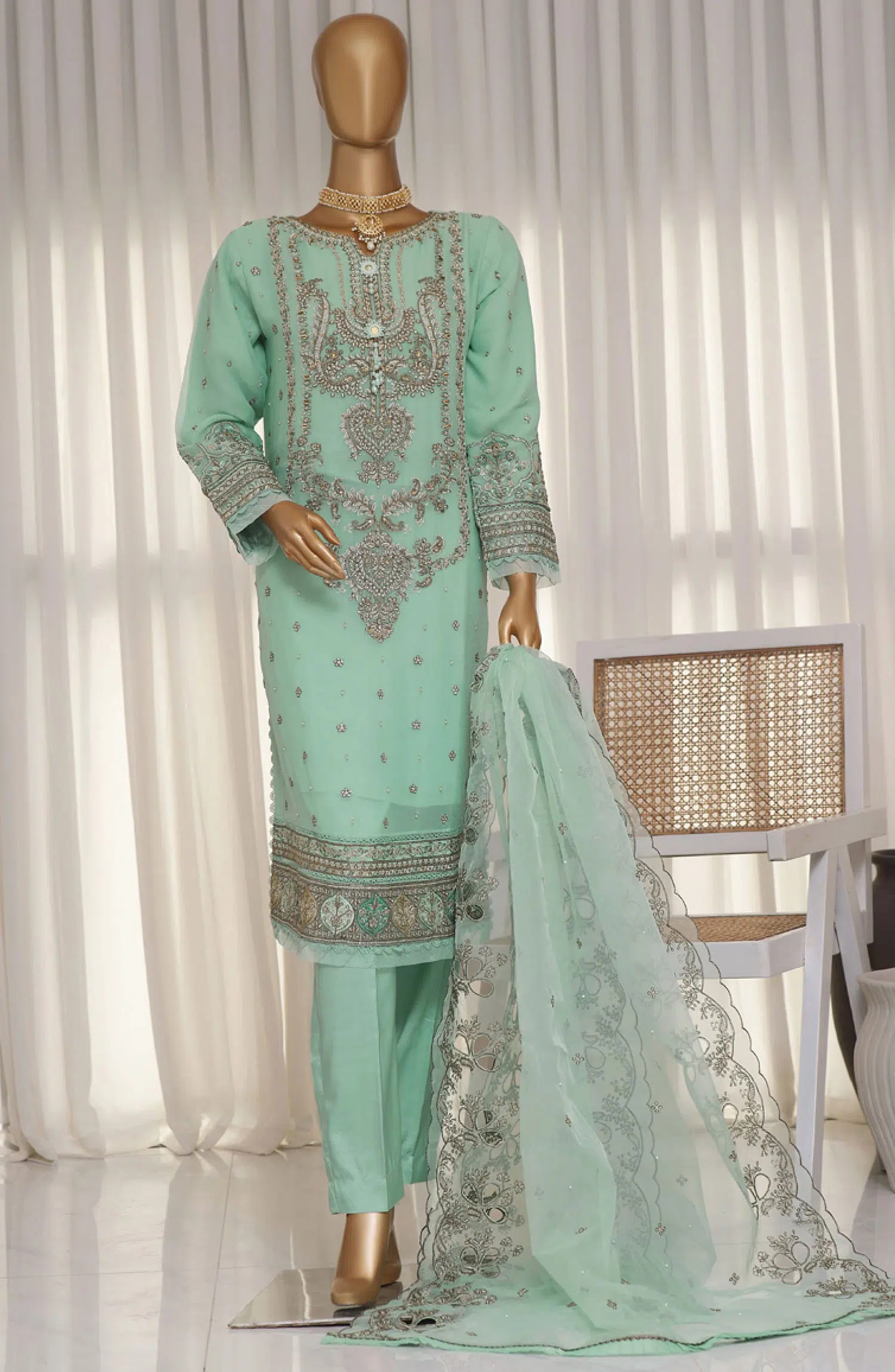 HZ RTW Fasane Chiffon Collection Vol 05 - HZK-172-AQUA