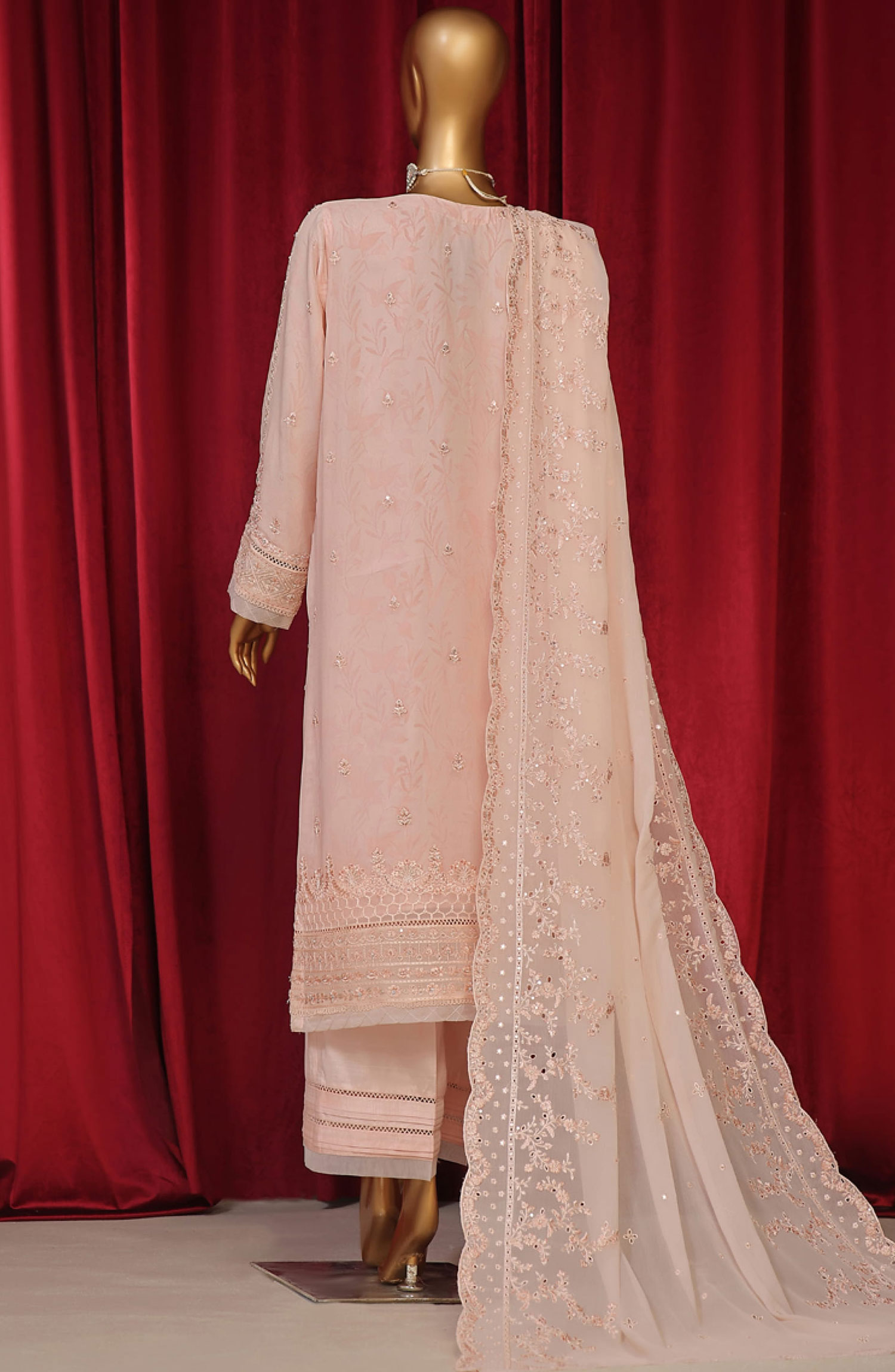 HZ RTW Fasaane Embroidered Chiffon Formals Vol 08 - HZK 194 Peach